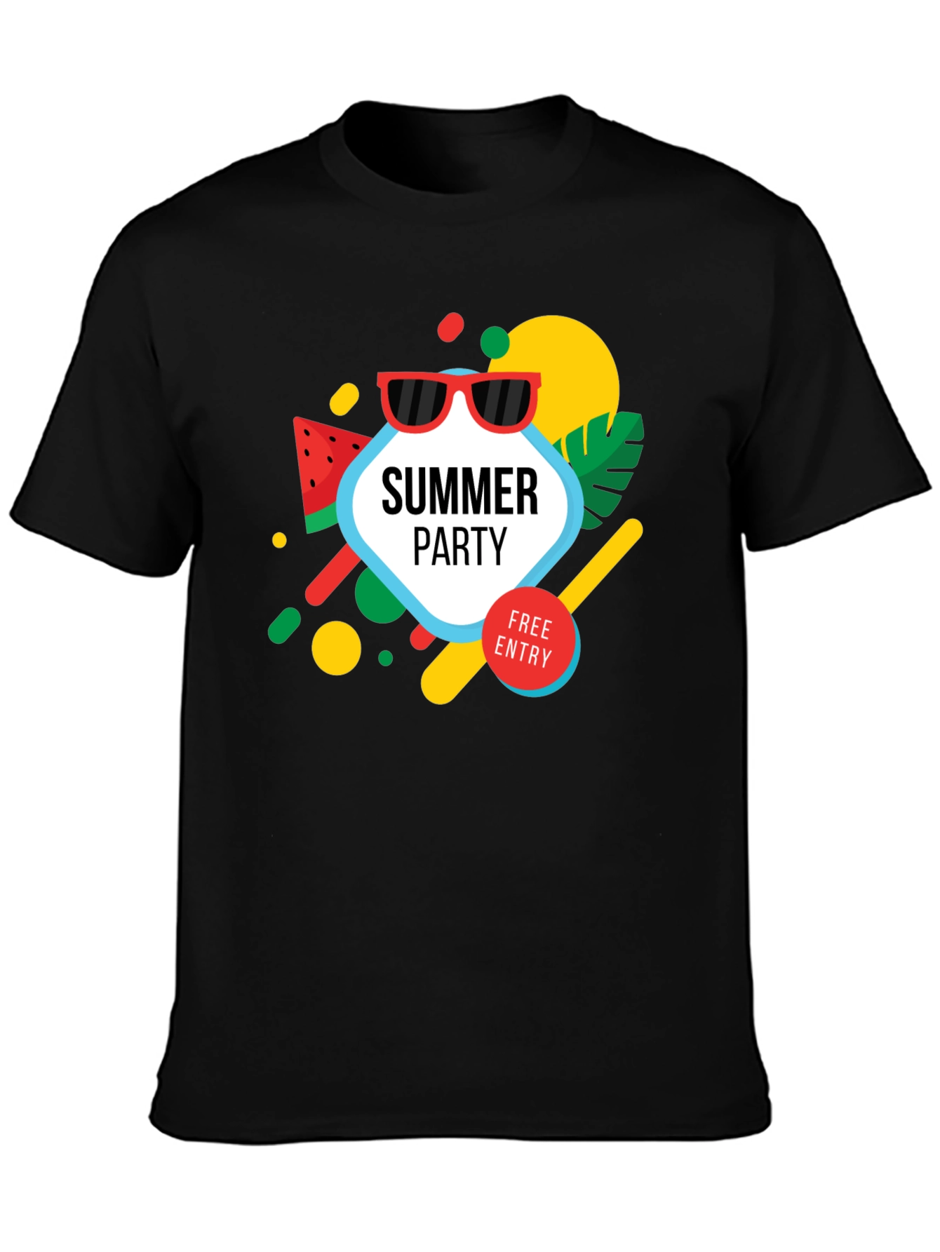 Summer Party Graphic Tee - Black T-Shirt
