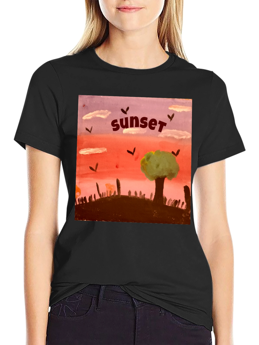 Sunset Graphic T-Shirt - Unique Artistic Design