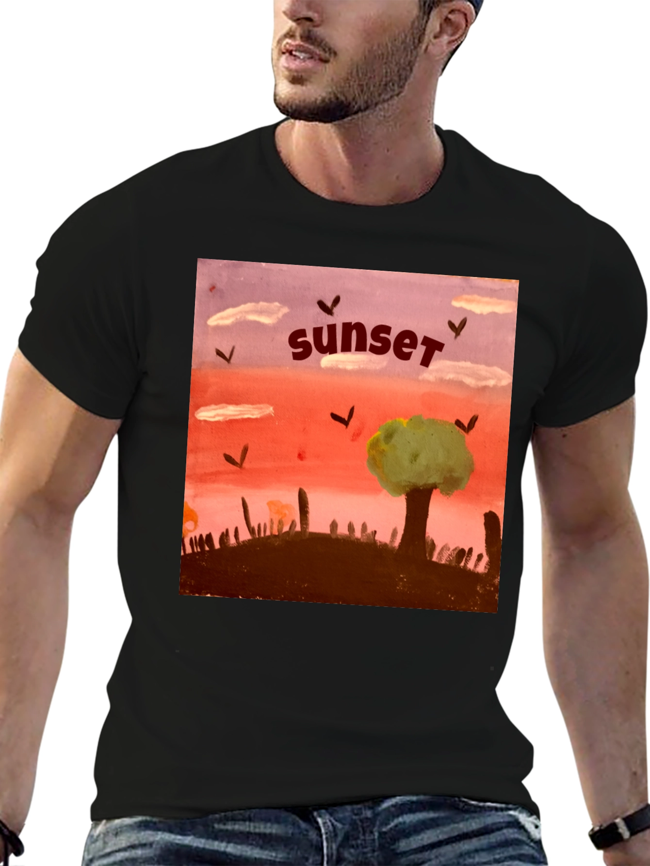 Sunset Graphic T-Shirt - Unique Artistic Design