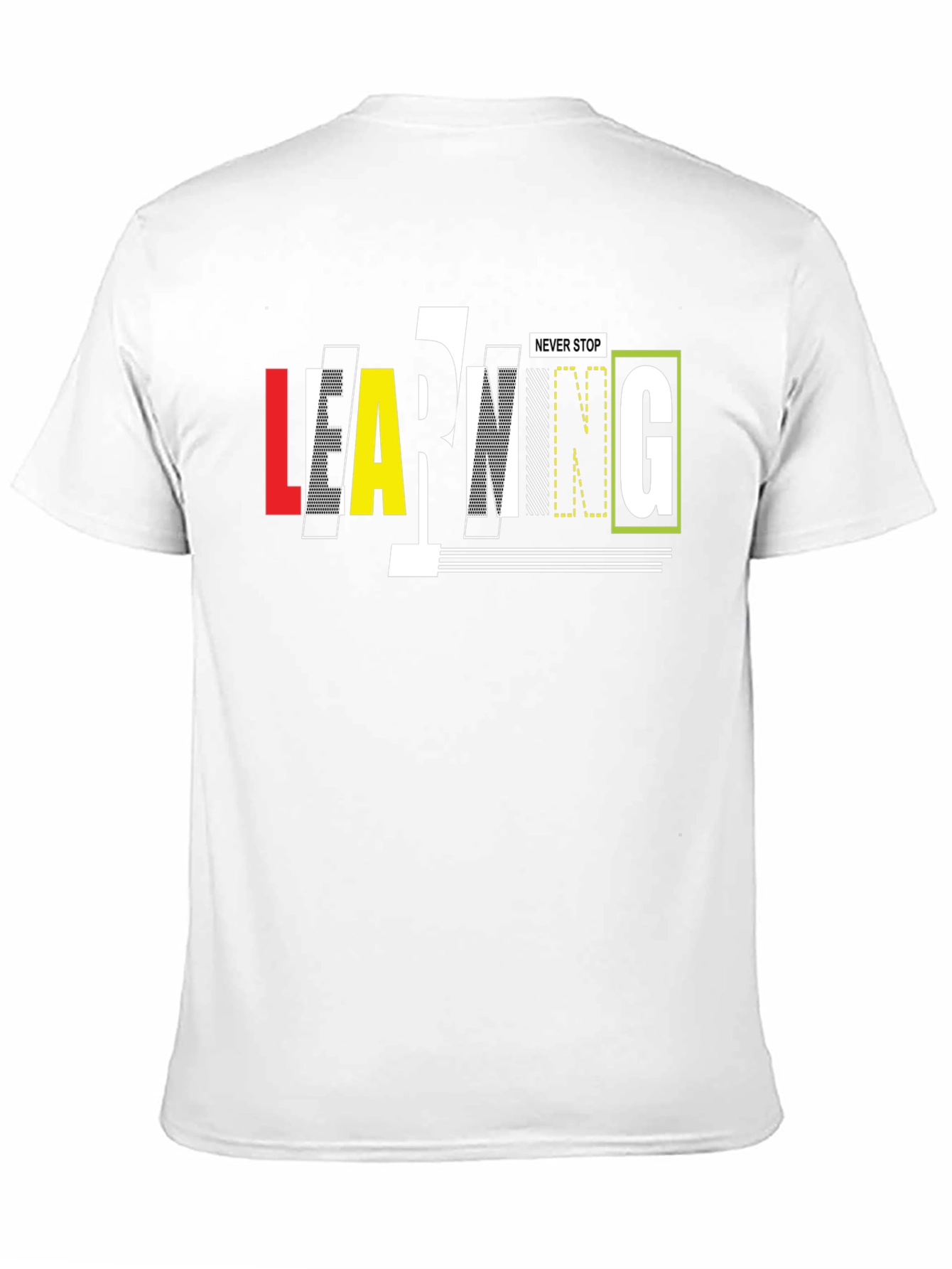 Never Stop Learning Black Graphic Tee