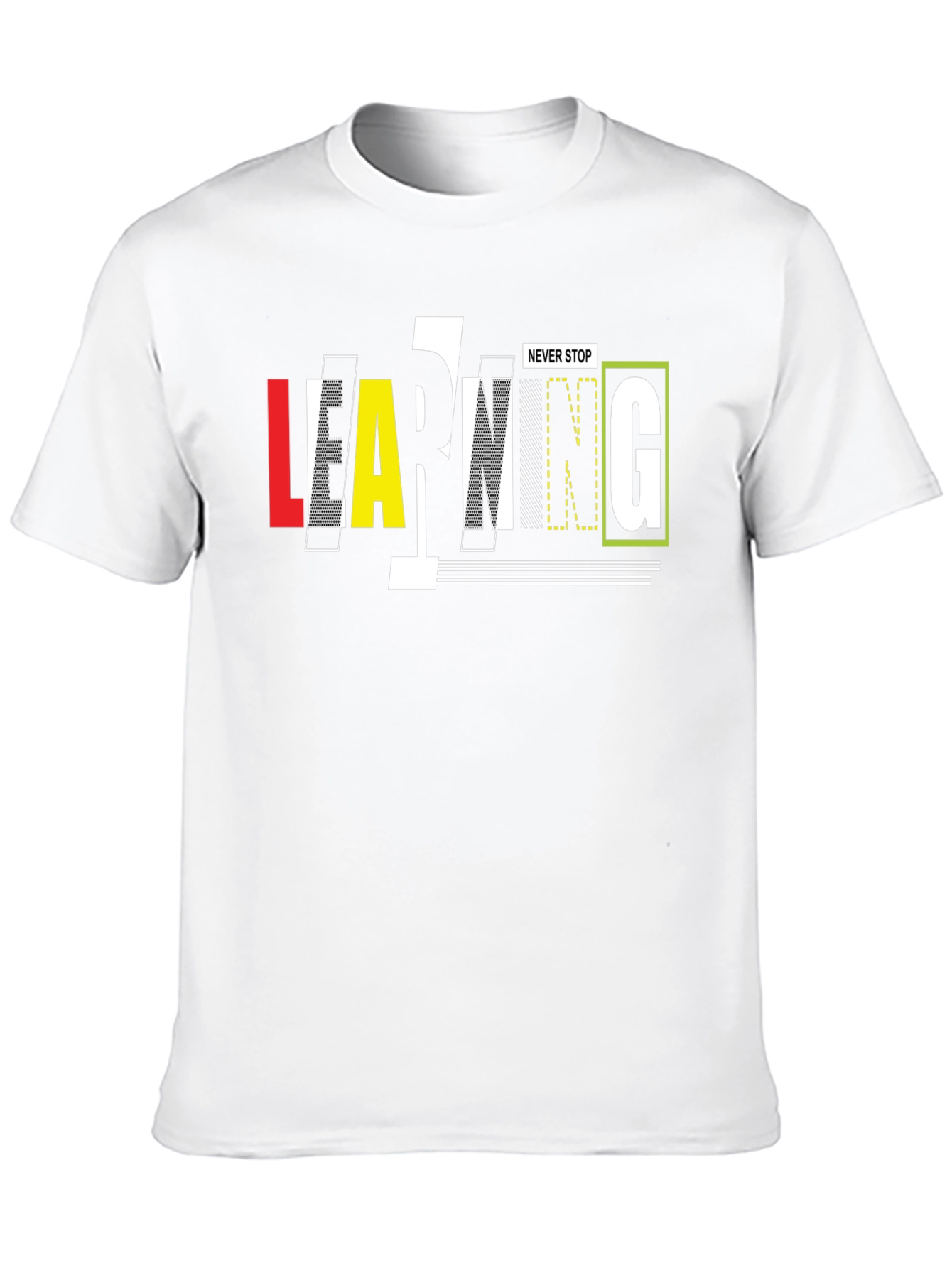 Never Stop Learning Black Graphic Tee