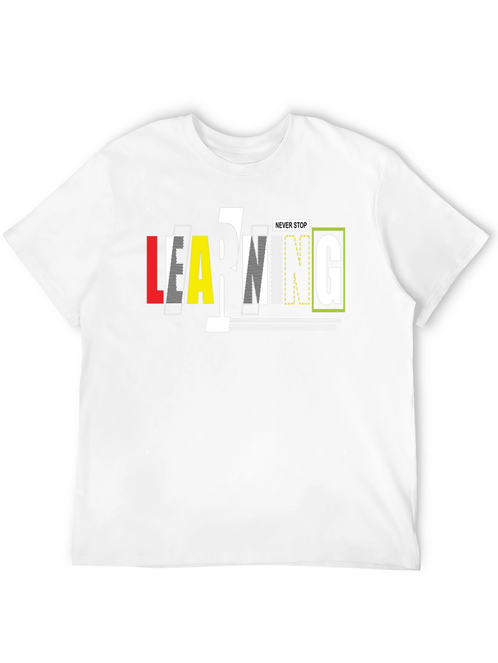 Never Stop Learning Black Graphic Tee