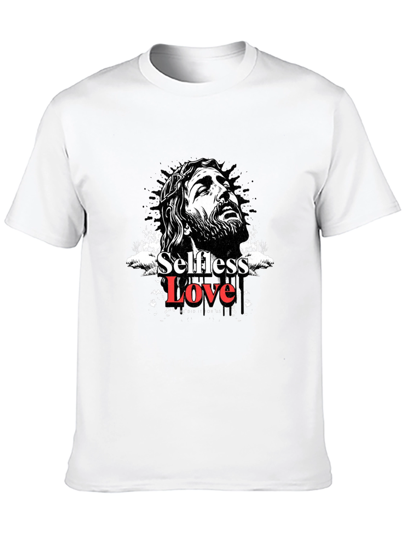 Selfless Love Graphic Tee - Black Cotton Blend T-Shirt