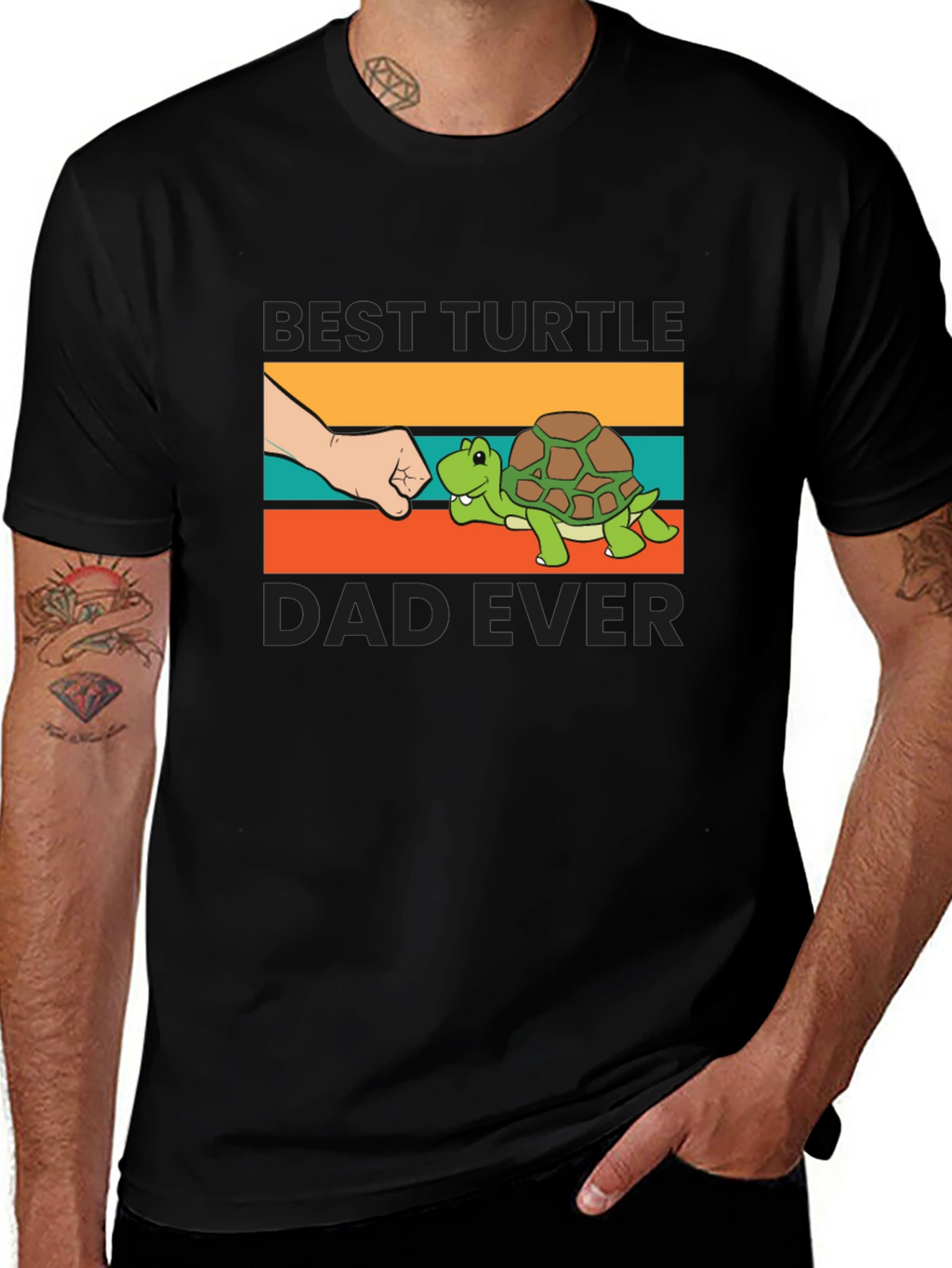 Best Turtle Dad Ever T-Shirt Black