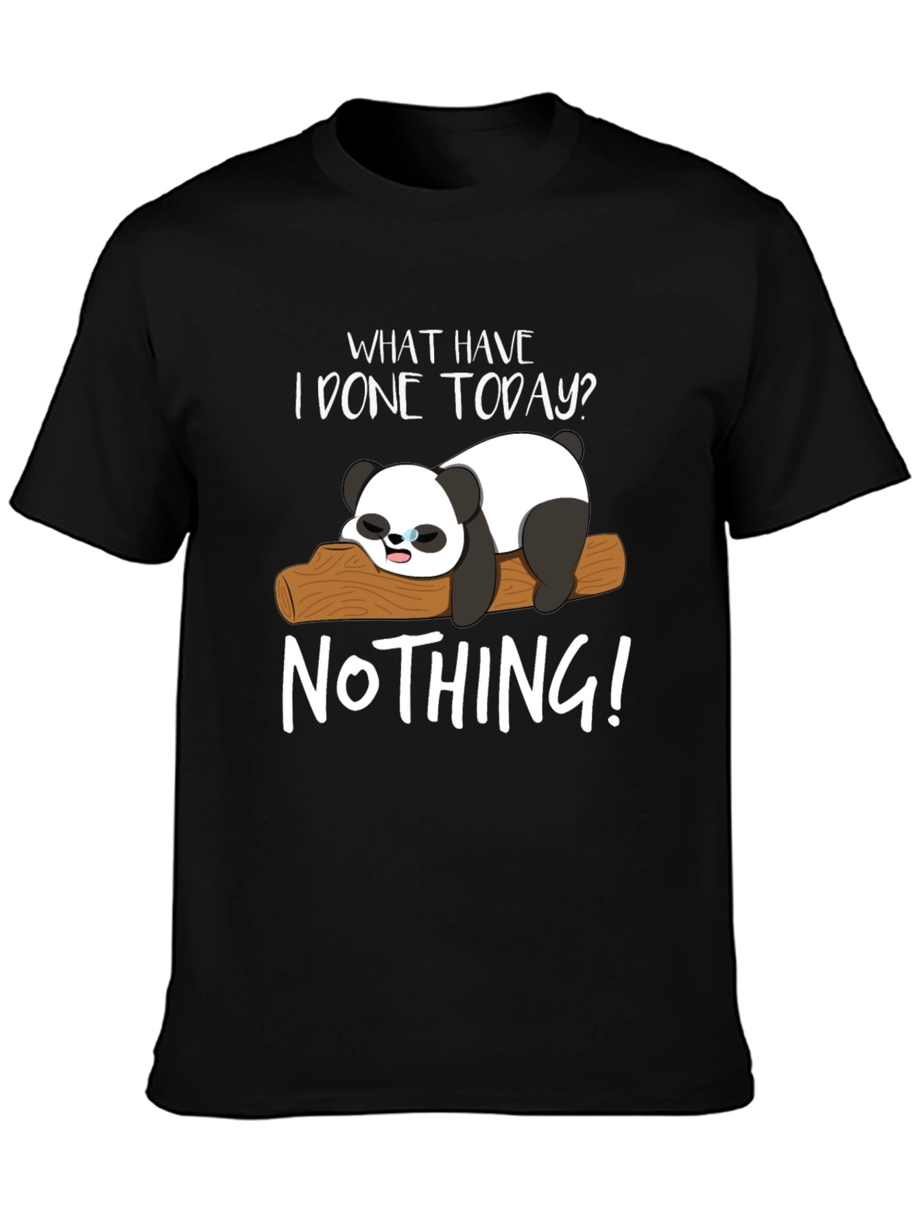 Lazy Panda Graphic T-Shirt - What Have I Done Today? Nothing!
