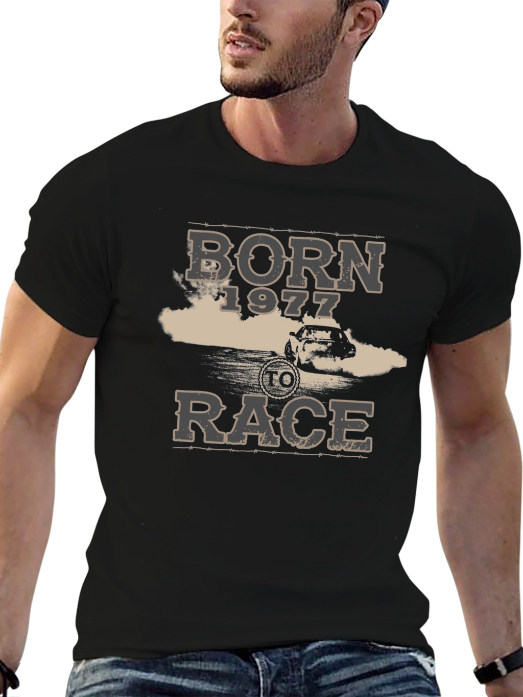 Born 1977 to Race Graphic Tee - Black