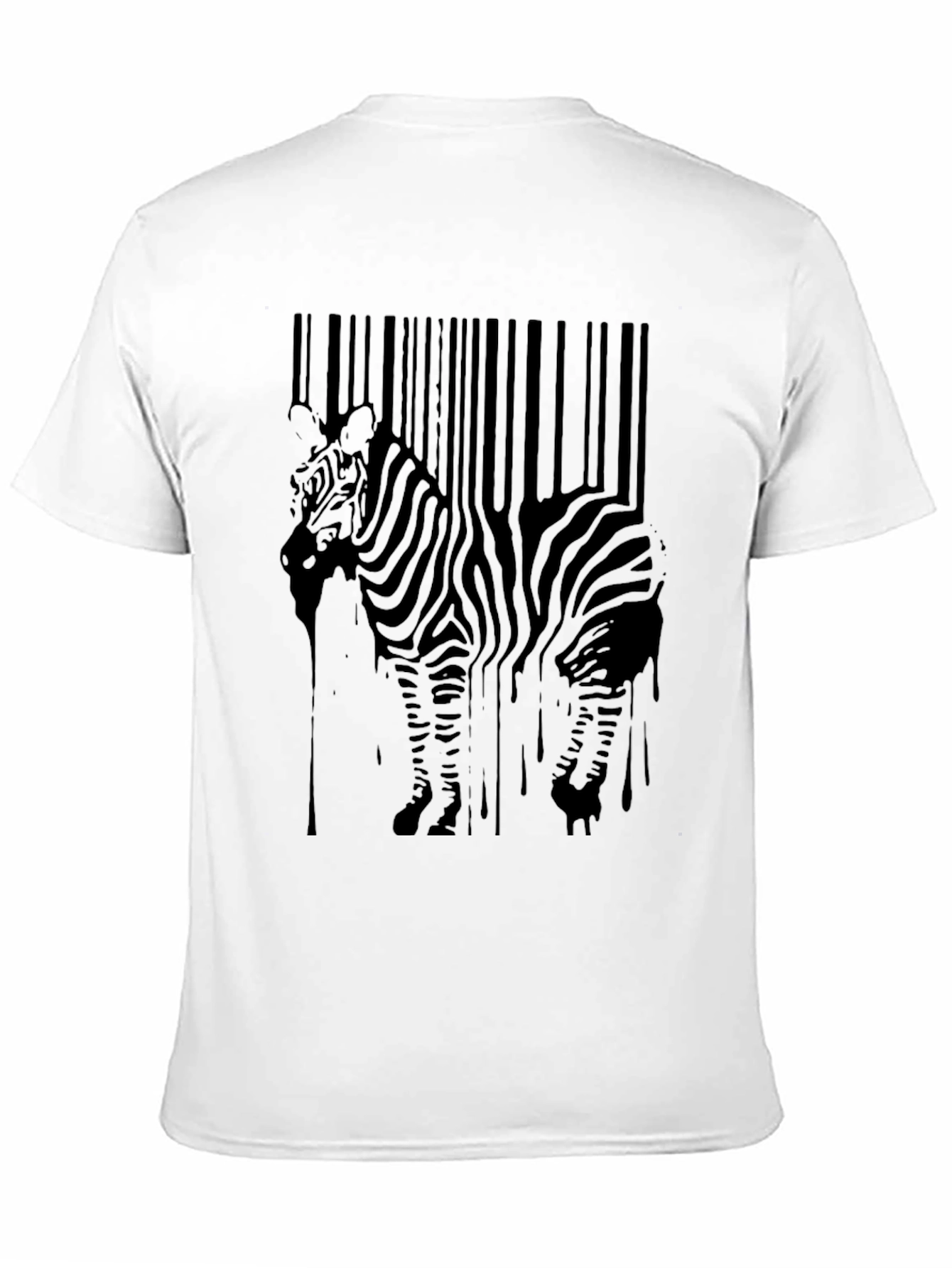 Zebra Barcode Graphic Tee - Black Mens T-Shirt