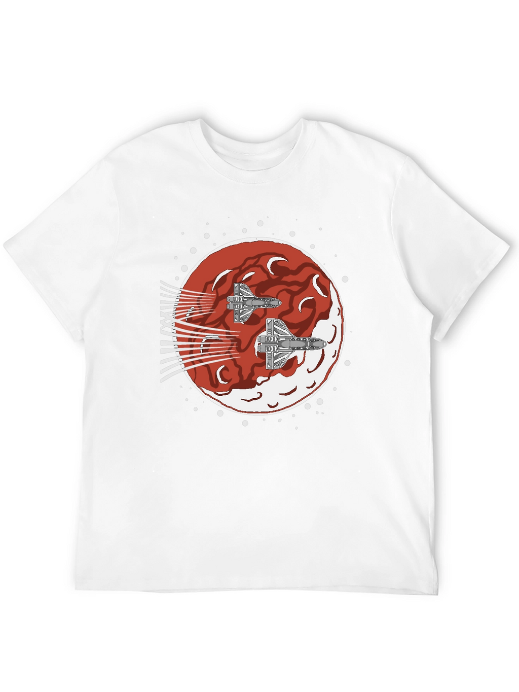 Sci-Fi Spaceship Red Planet T-Shirt
