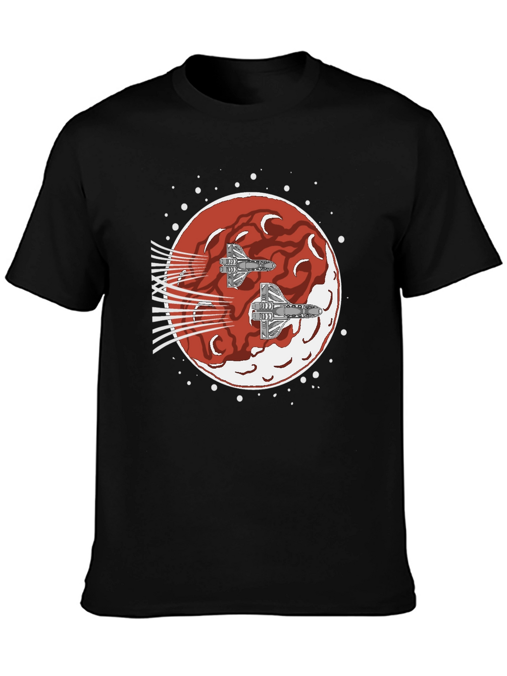 Sci-Fi Spaceship Red Planet T-Shirt