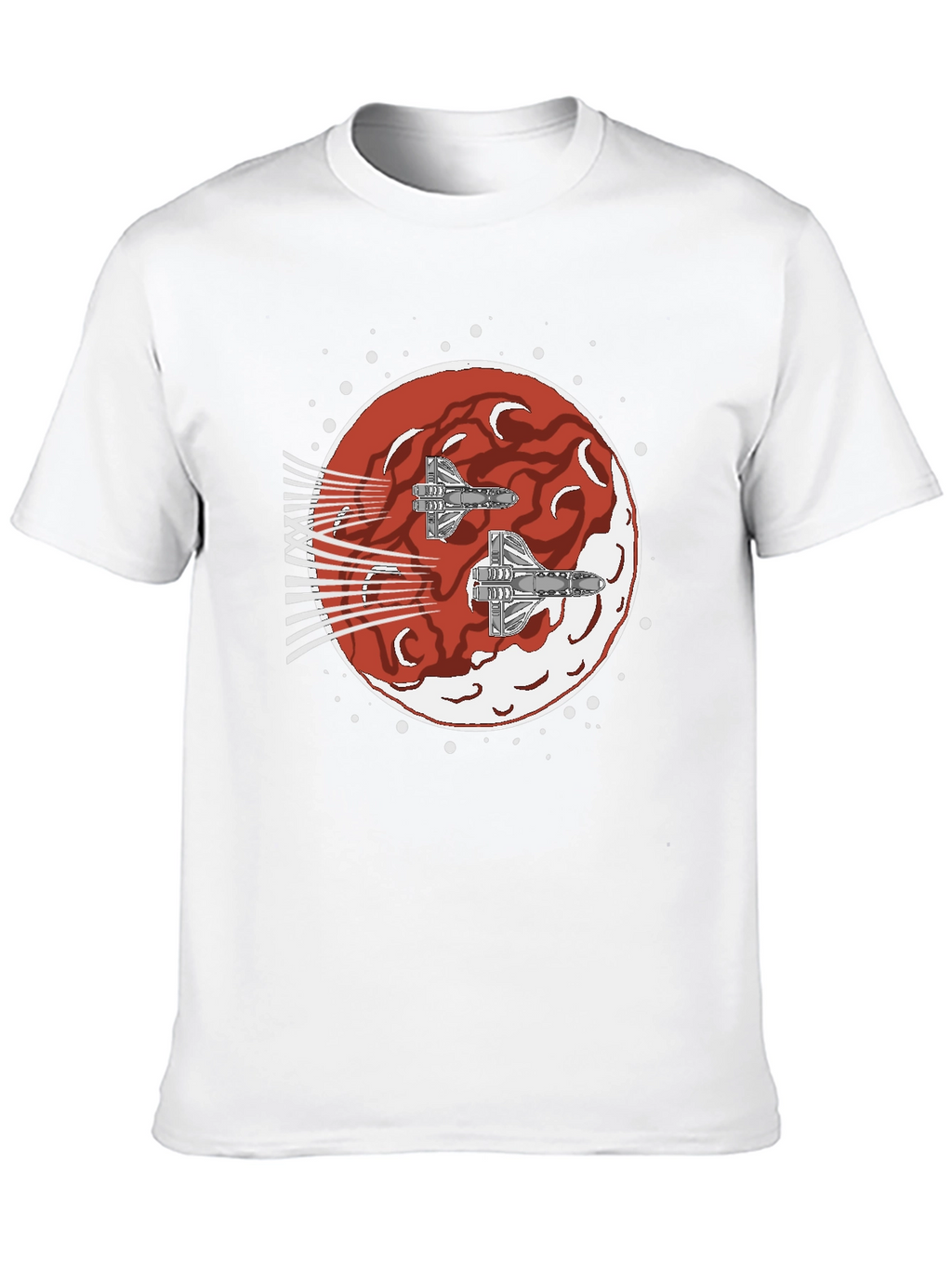 Sci-Fi Spaceship Red Planet T-Shirt