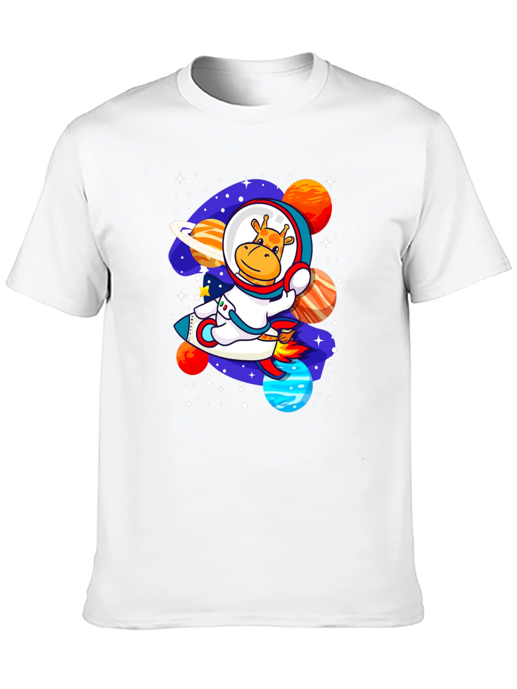 Giraffe Astronaut T-Shirt - Space Adventure Design