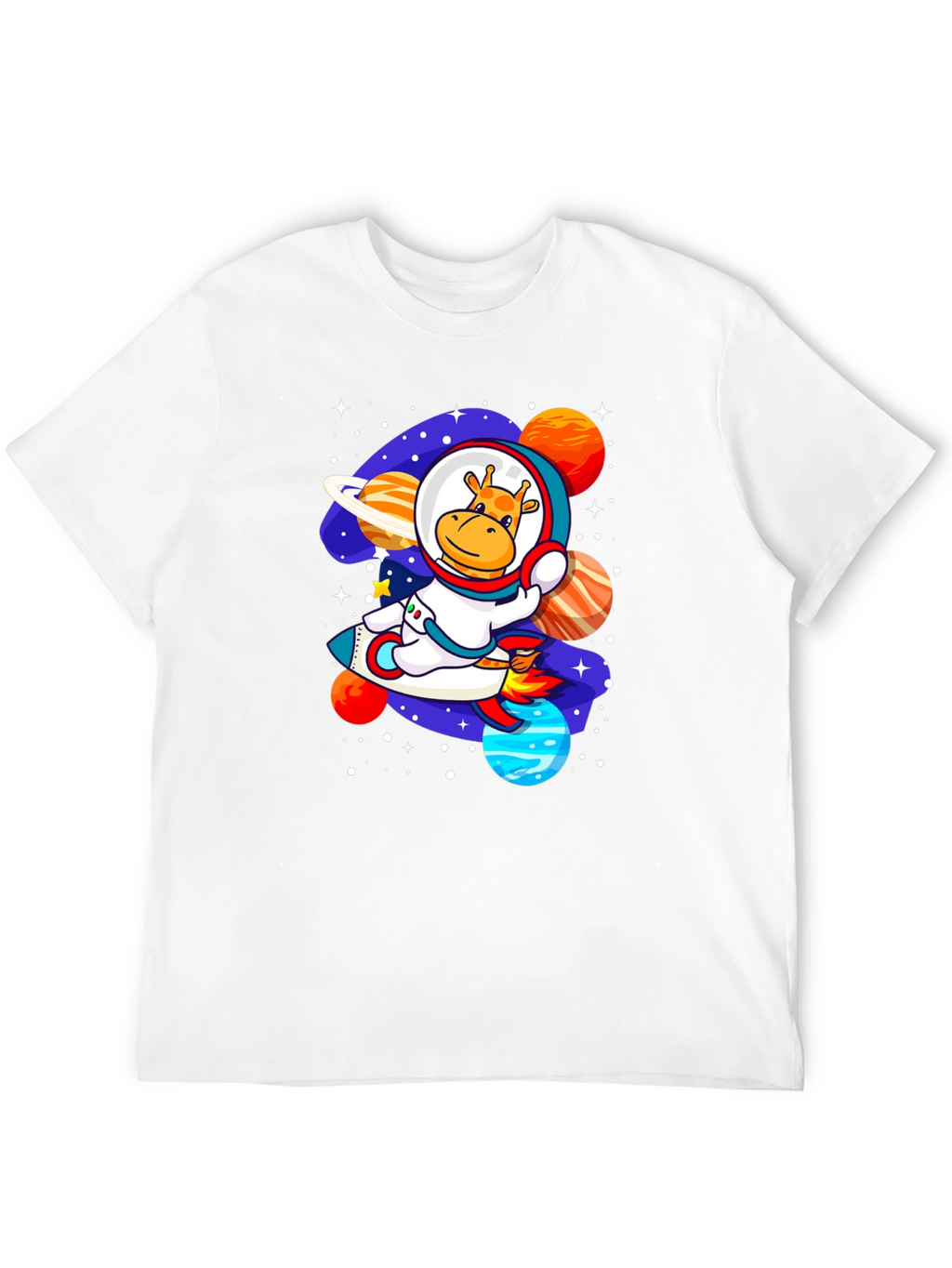 Giraffe Astronaut T-Shirt - Space Adventure Design