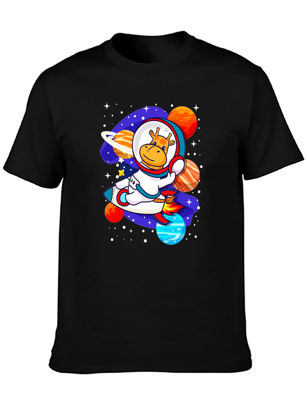 Giraffe Astronaut T-Shirt - Space Adventure Design