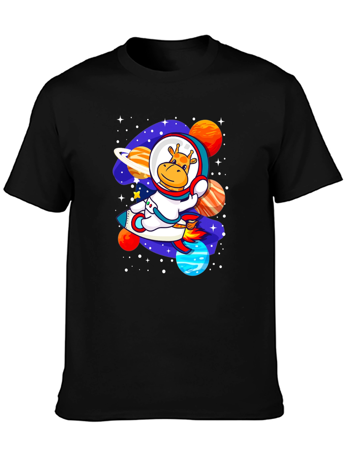 Giraffe Astronaut T-Shirt - Space Adventure Design