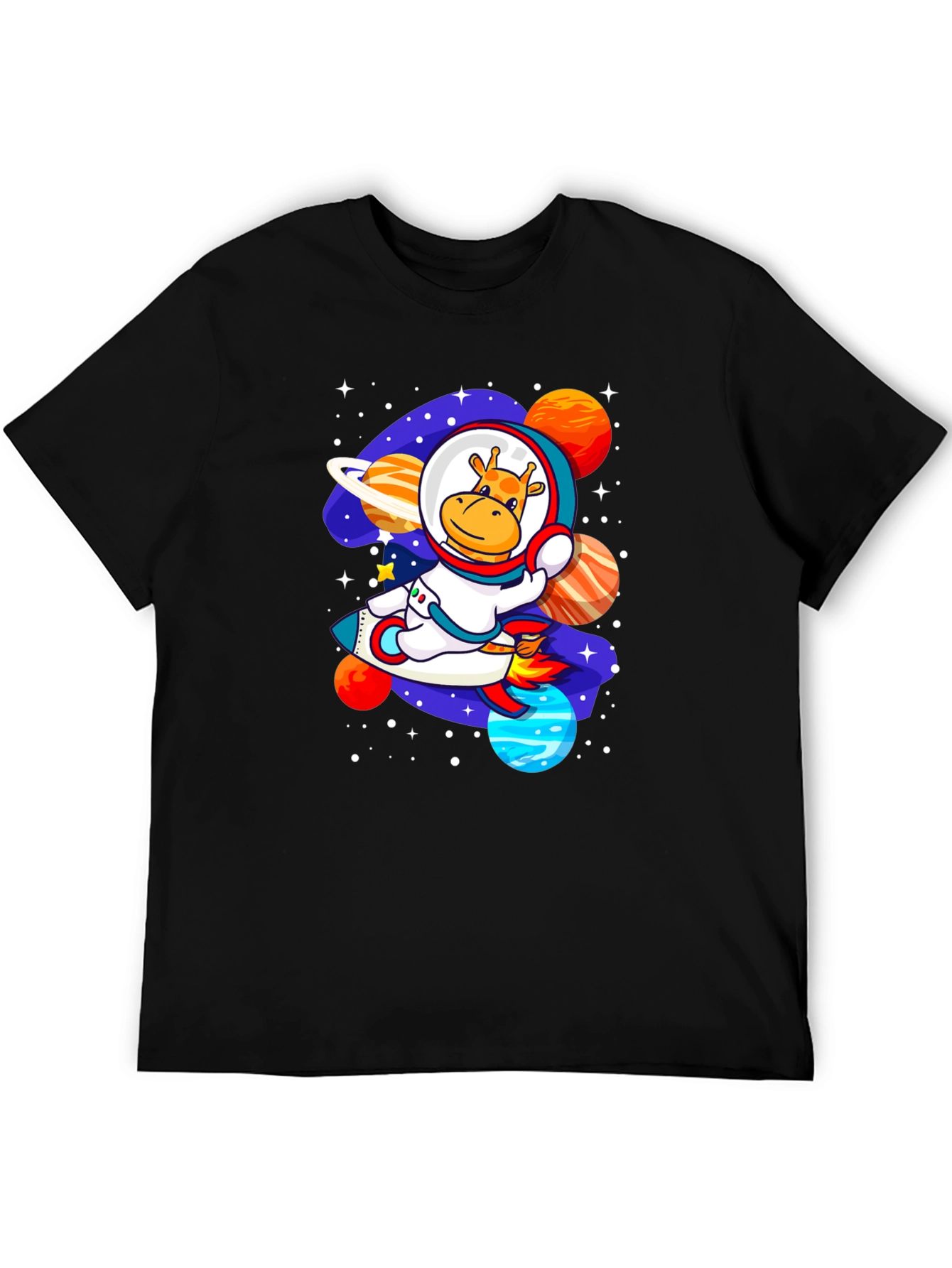 Giraffe Astronaut T-Shirt - Space Adventure Design
