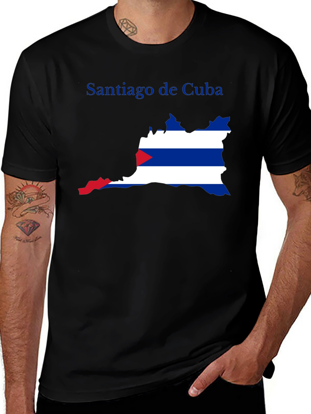 Santiago de Cuba Flag Graphic T-Shirt
