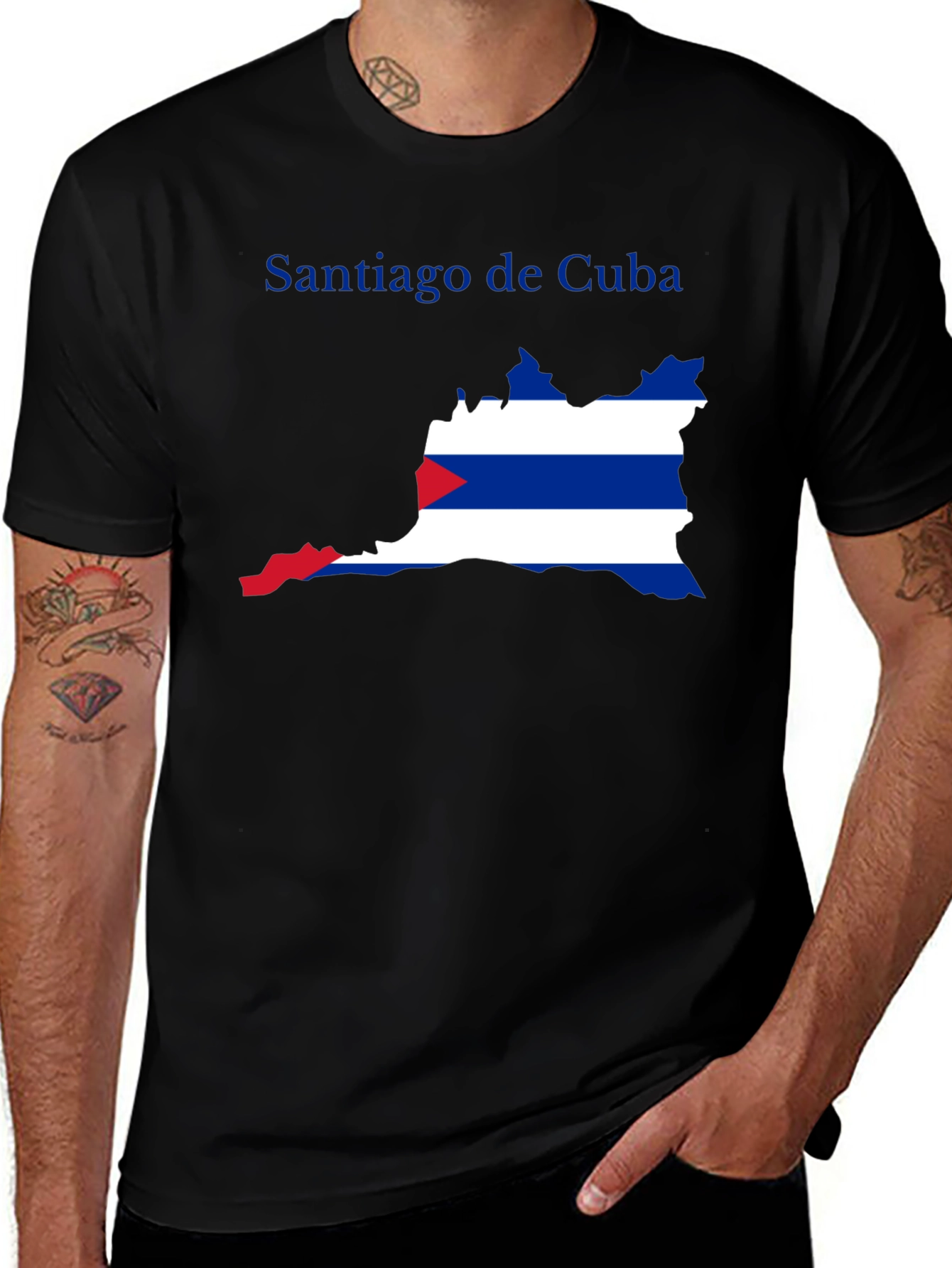 Santiago de Cuba Flag Graphic T-Shirt
