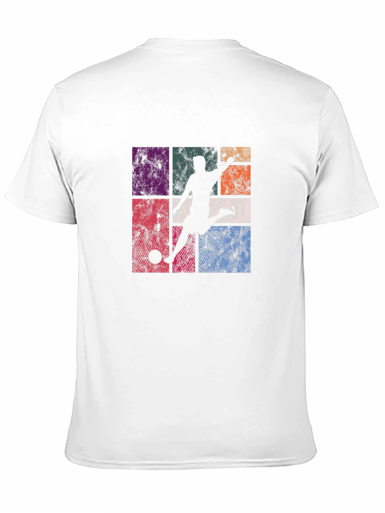 Retro Soccer Player Graphic T-Shirt - Black