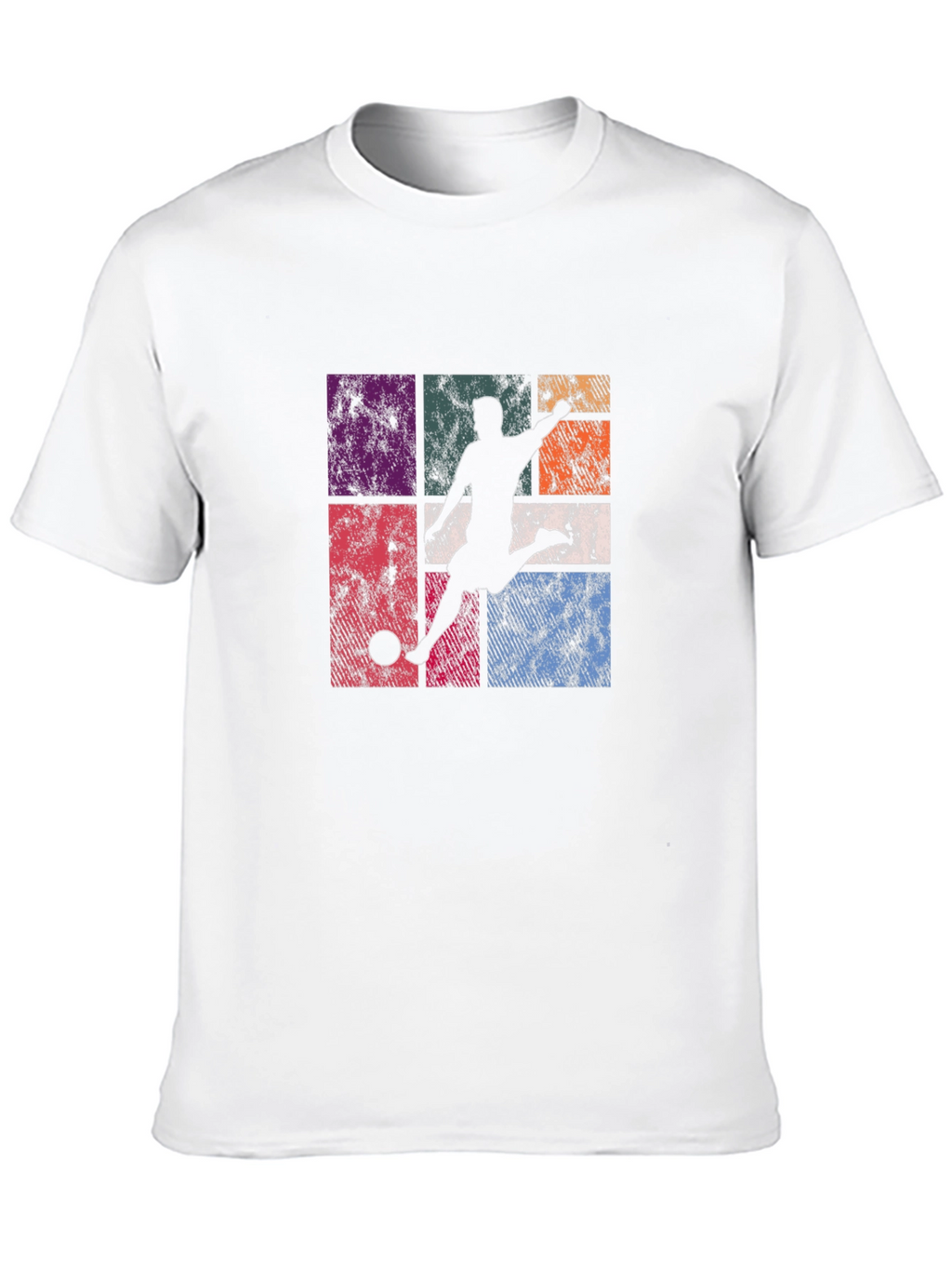 Retro Soccer Player Graphic T-Shirt - Black