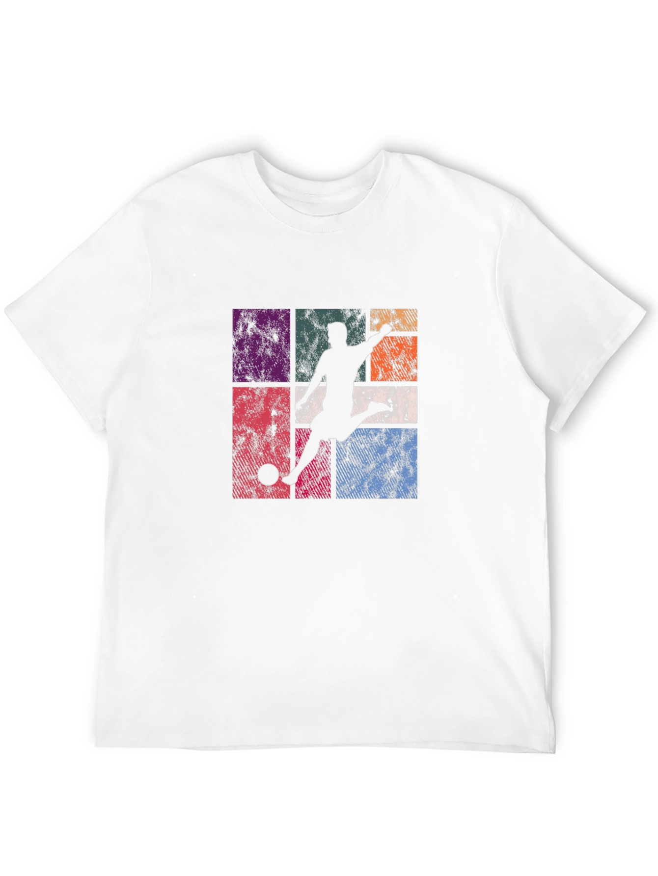 Retro Soccer Player Graphic T-Shirt - Black