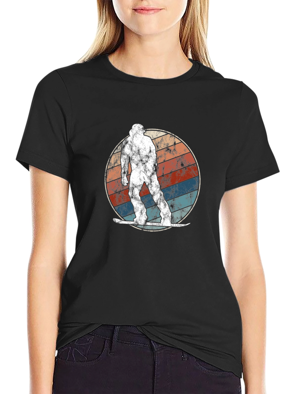 Retro Bigfoot Snowboarding T-Shirt