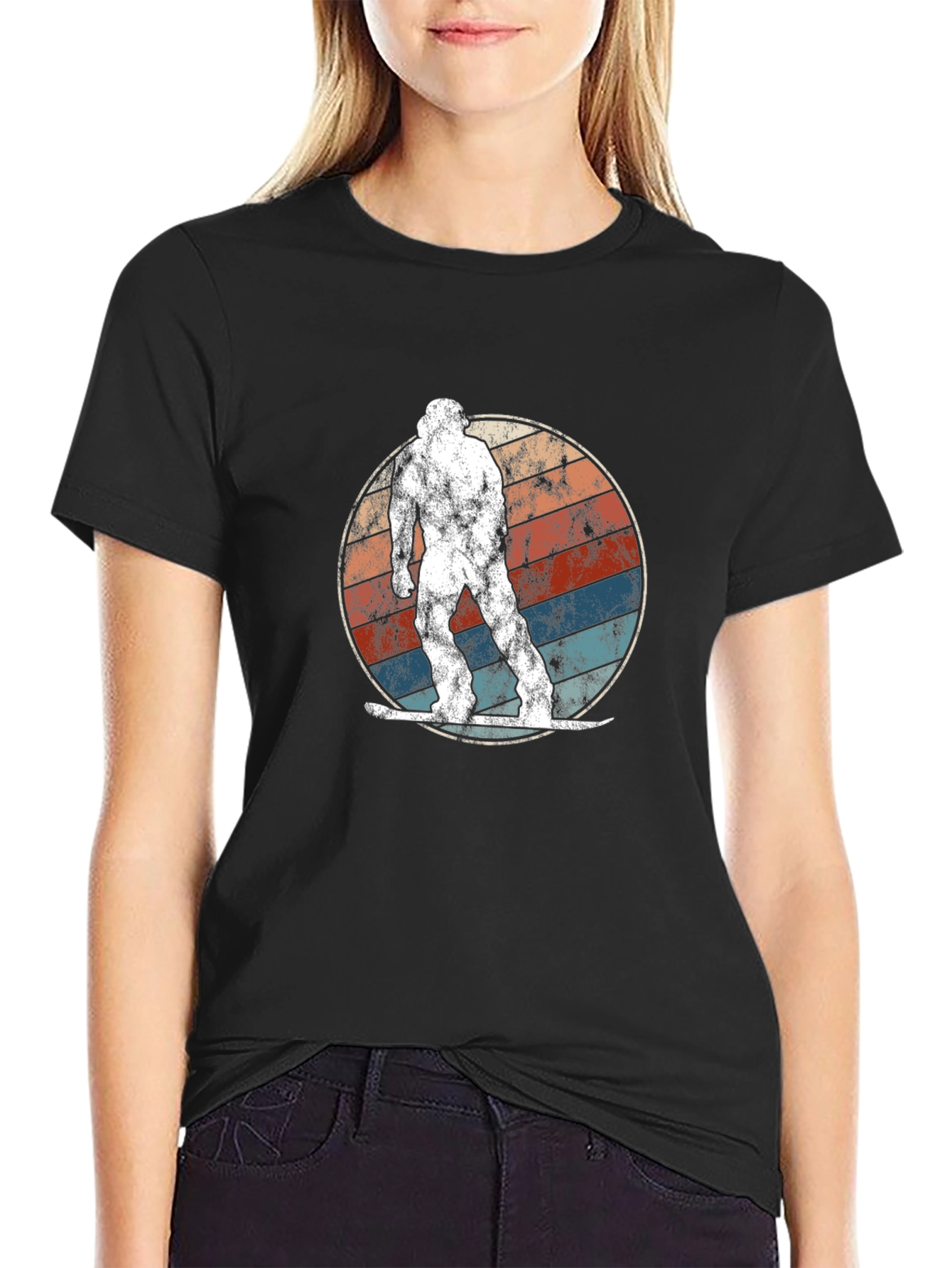 Retro Bigfoot Snowboarding T-Shirt