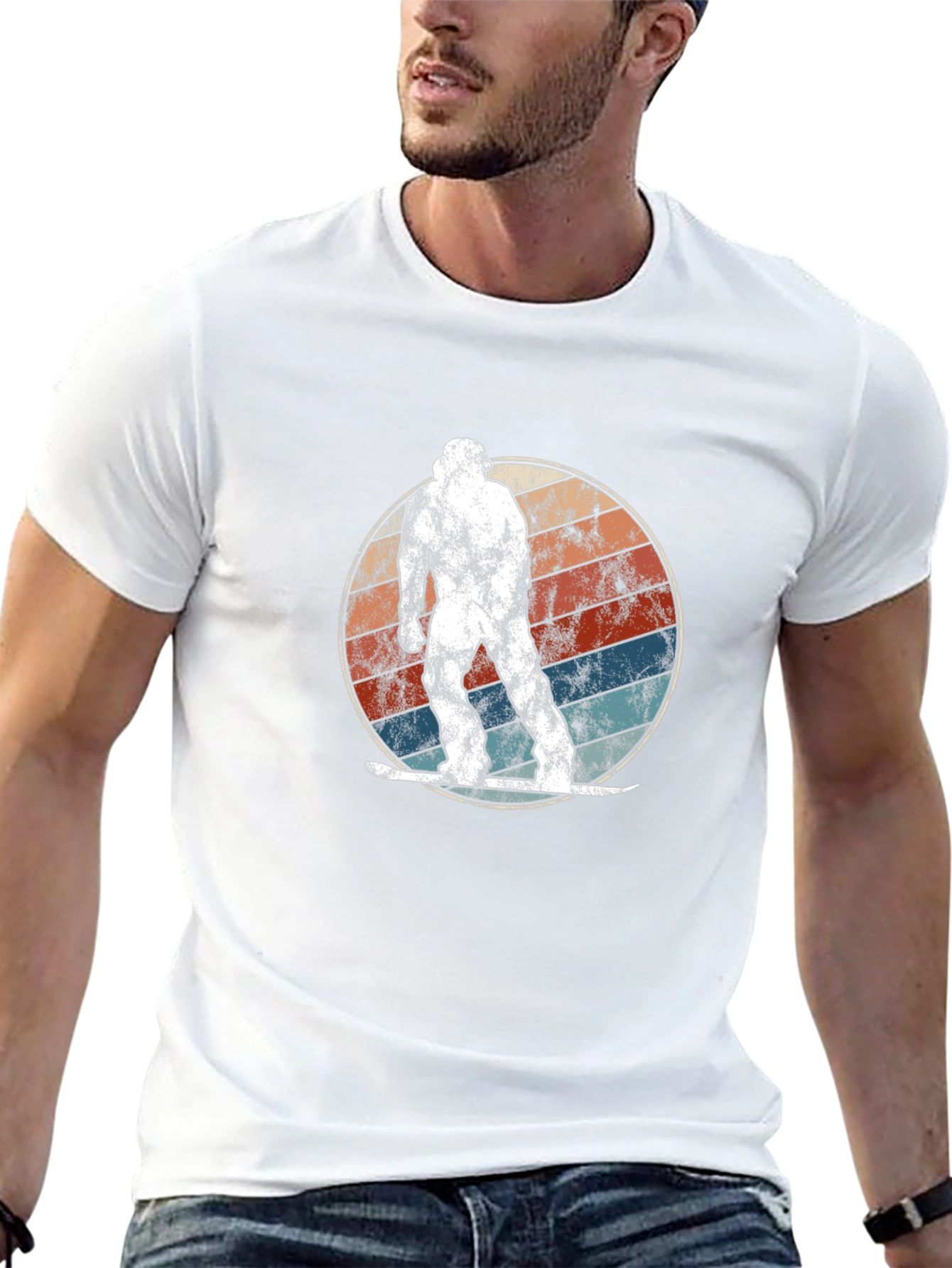 Retro Bigfoot Snowboarding T-Shirt