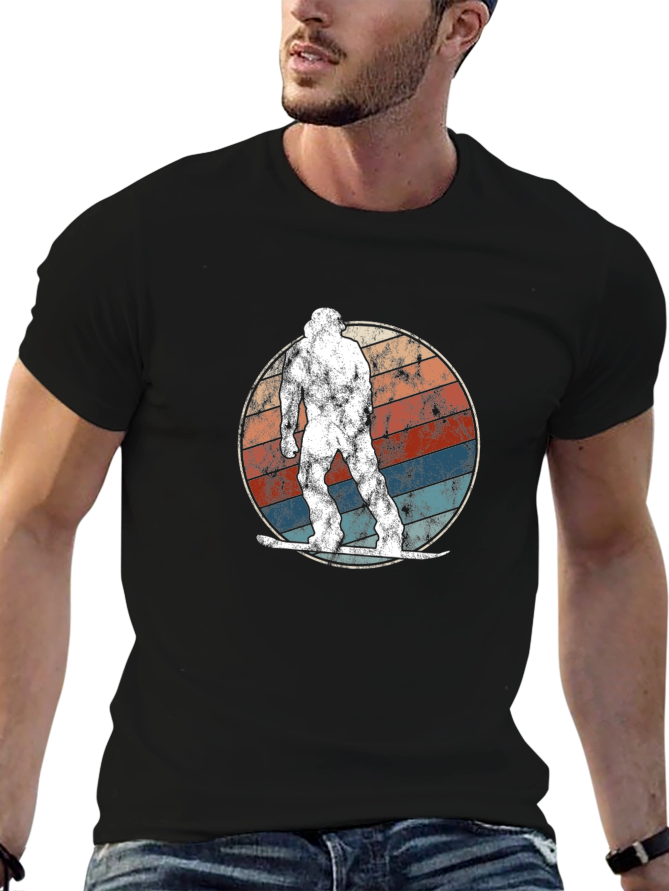 Retro Bigfoot Snowboarding T-Shirt