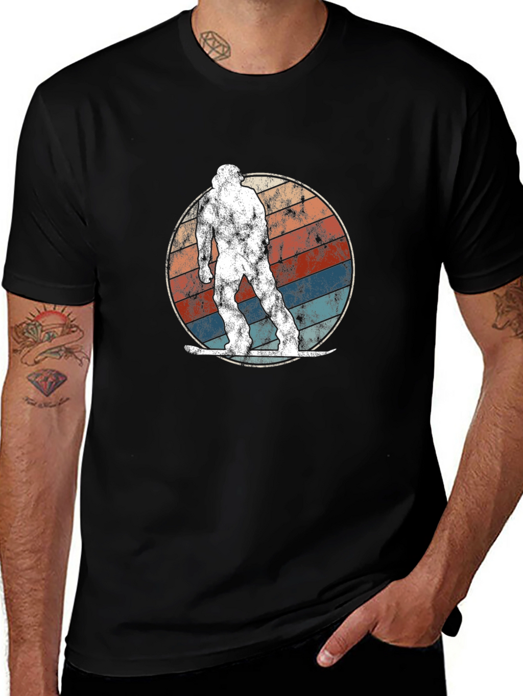 Retro Bigfoot Snowboarding T-Shirt