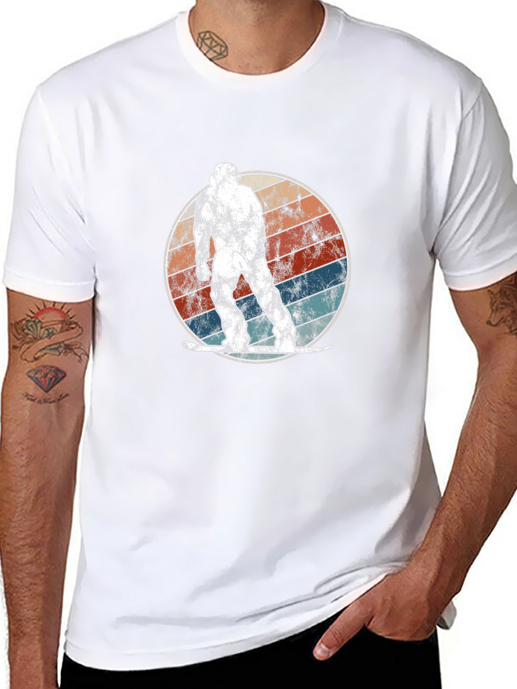 Retro Bigfoot Snowboarding T-Shirt