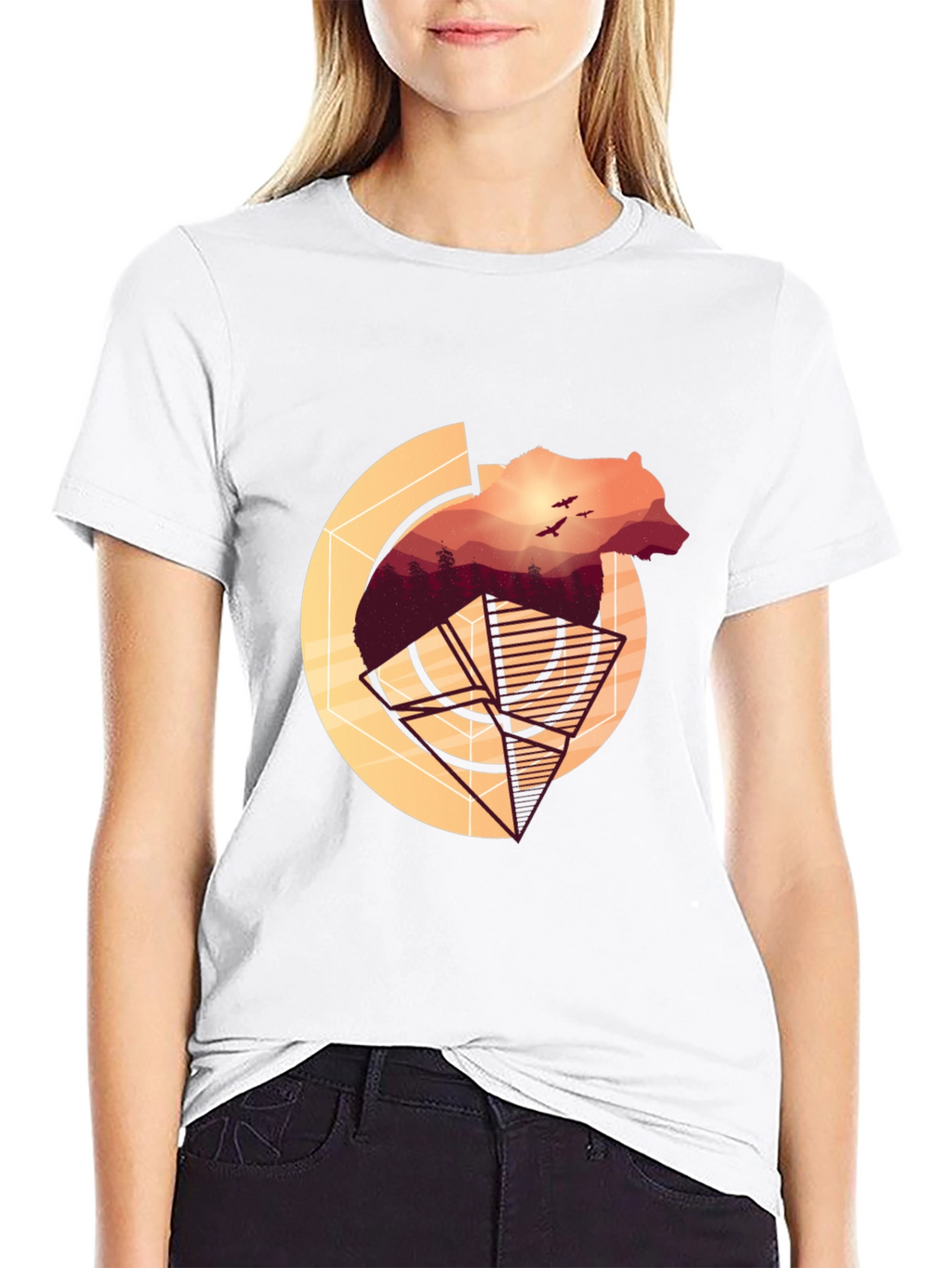 Bear Silhouette Graphic T-Shirt - Nature Inspired Tee