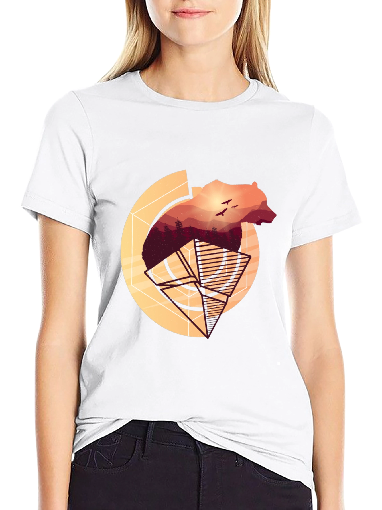 Bear Silhouette Graphic T-Shirt - Nature Inspired Tee