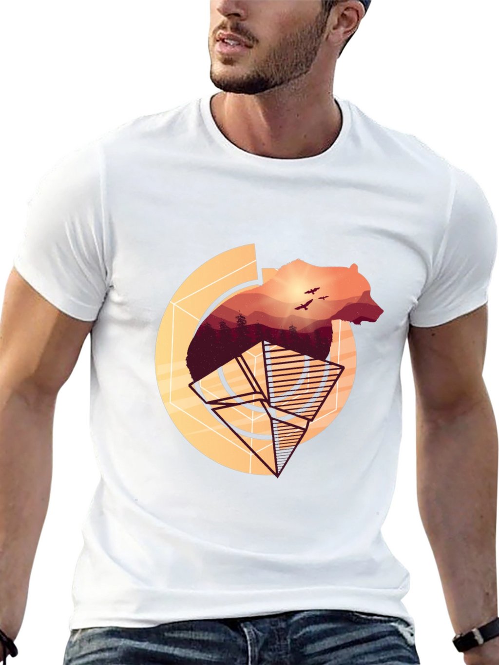 Bear Silhouette Graphic T-Shirt - Nature Inspired Tee