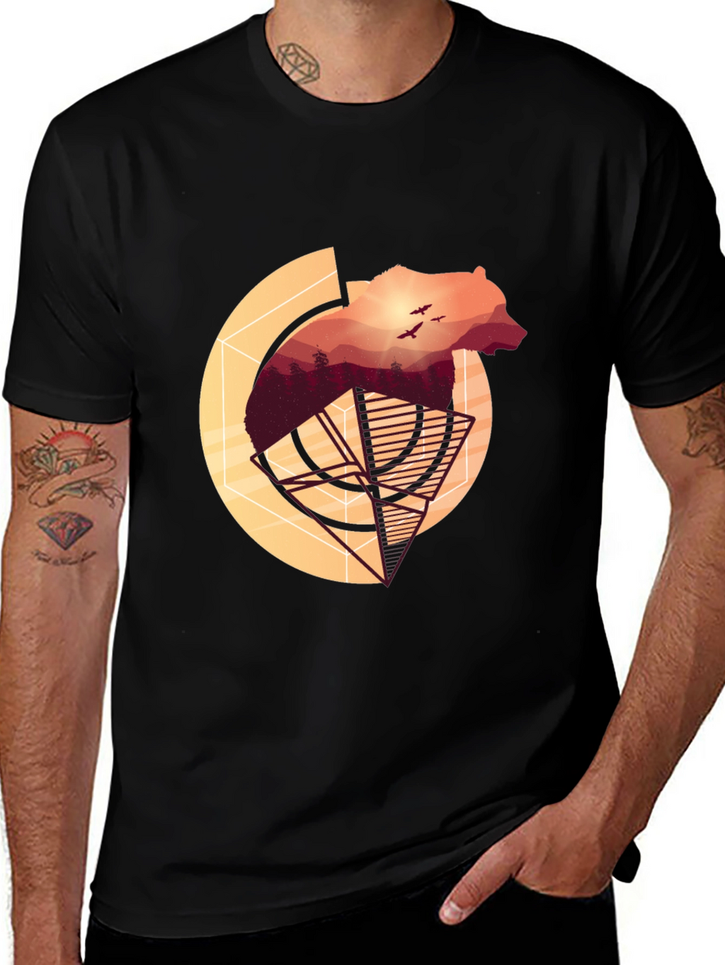 Bear Silhouette Graphic T-Shirt - Nature Inspired Tee
