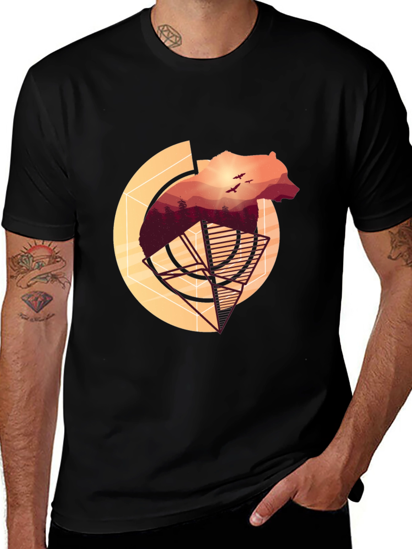 Bear Silhouette Graphic T-Shirt - Nature Inspired Tee
