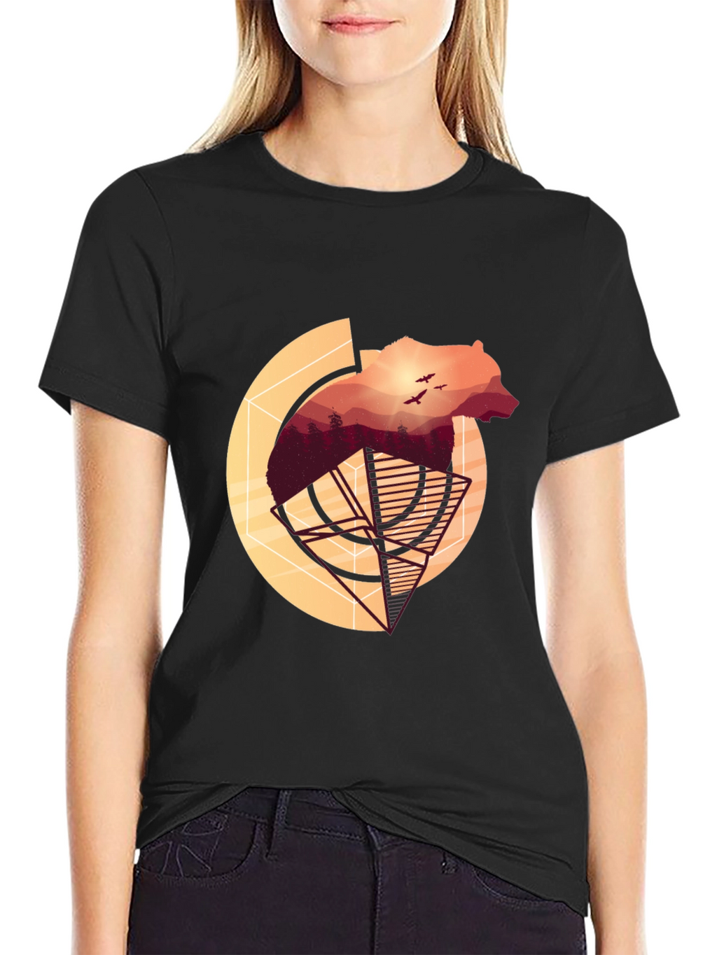 Bear Silhouette Graphic T-Shirt - Nature Inspired Tee