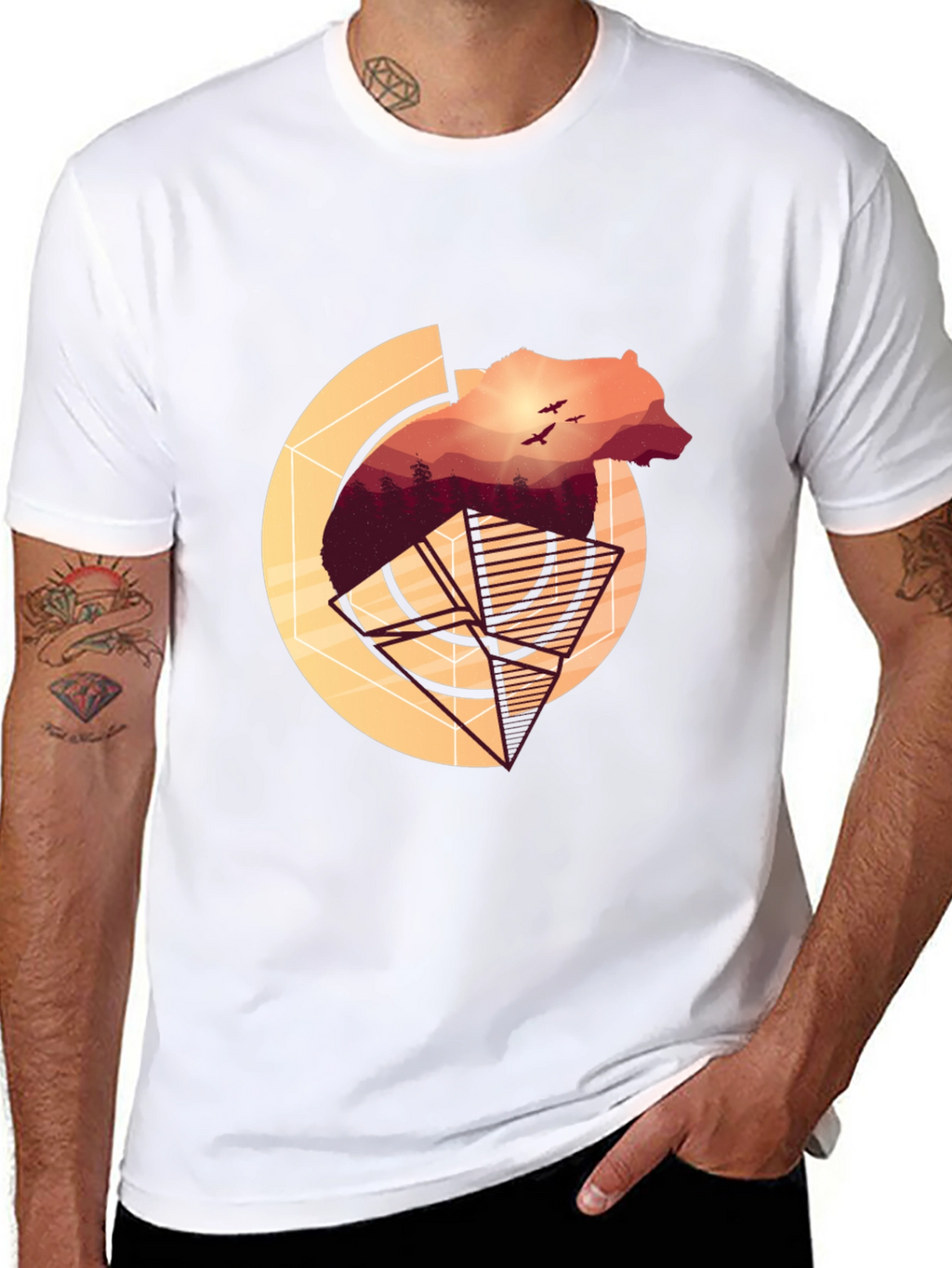 Bear Silhouette Graphic T-Shirt - Nature Inspired Tee
