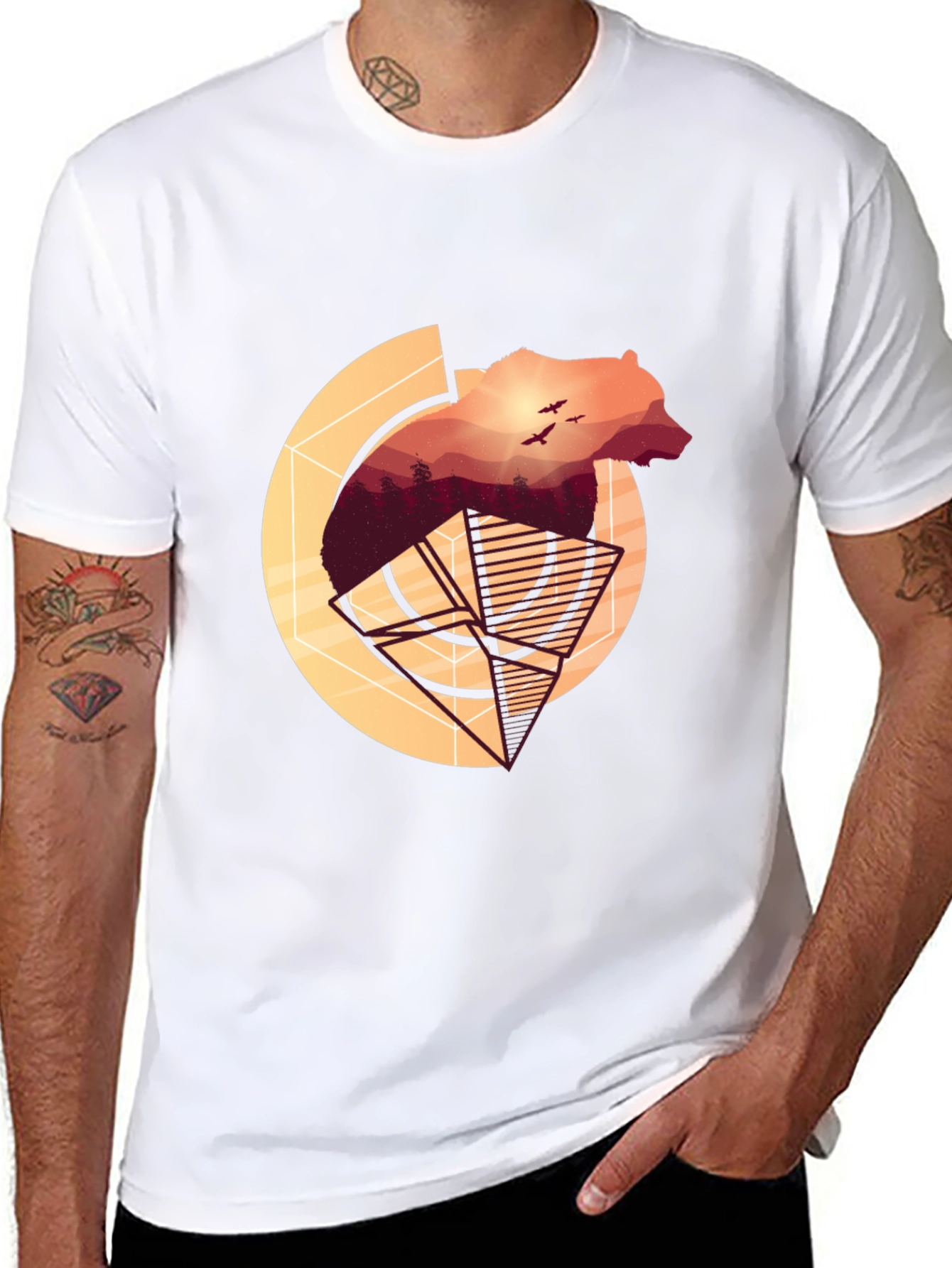 Bear Silhouette Graphic T-Shirt - Nature Inspired Tee