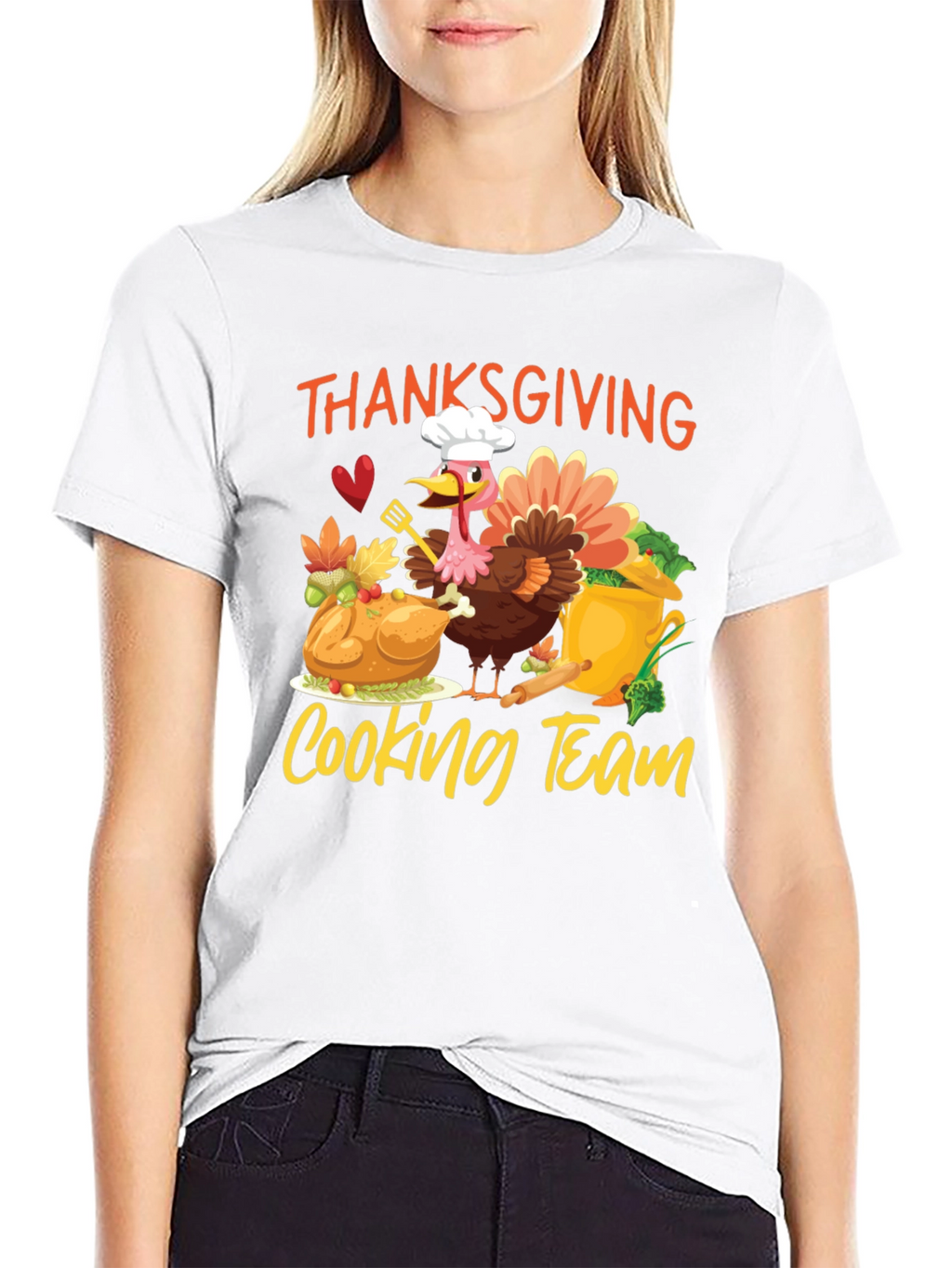 Thanksgiving Cooking Team Black T-Shirt