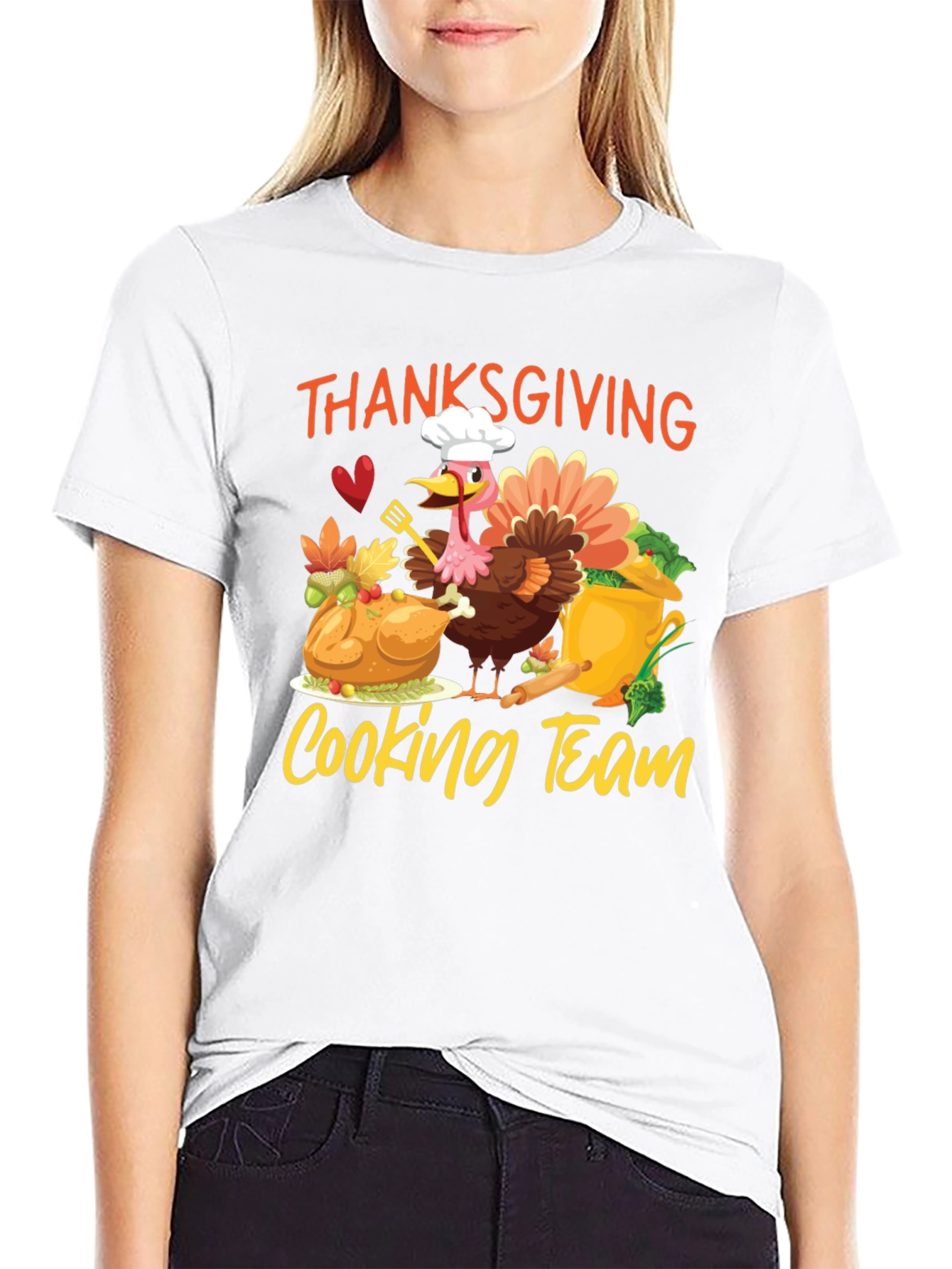Thanksgiving Cooking Team Black T-Shirt