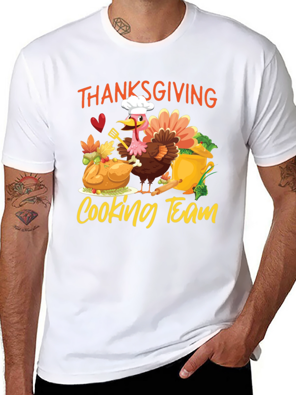 Thanksgiving Cooking Team Black T-Shirt