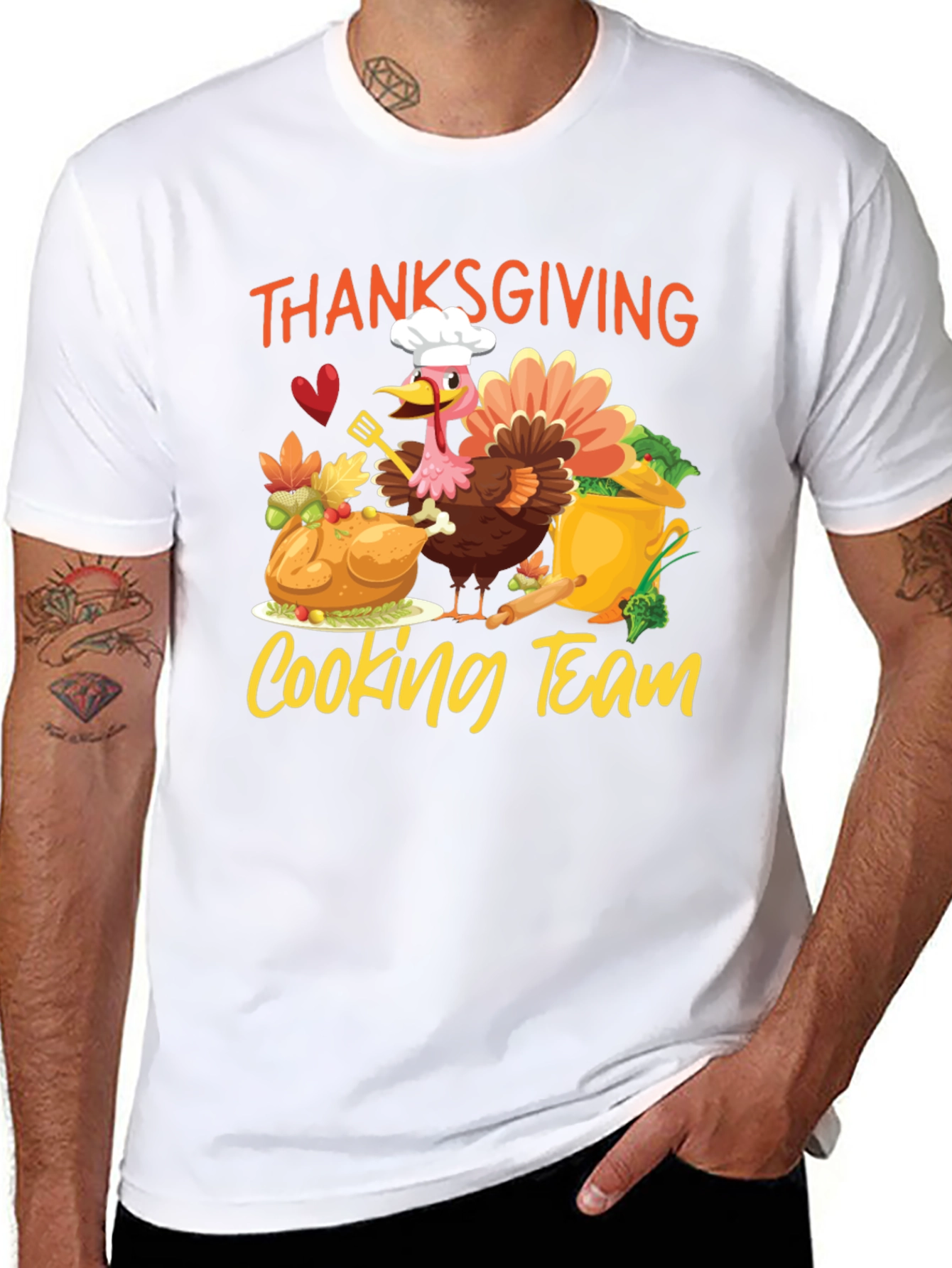 Thanksgiving Cooking Team Black T-Shirt