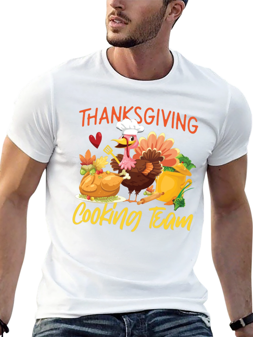 Thanksgiving Cooking Team Black T-Shirt