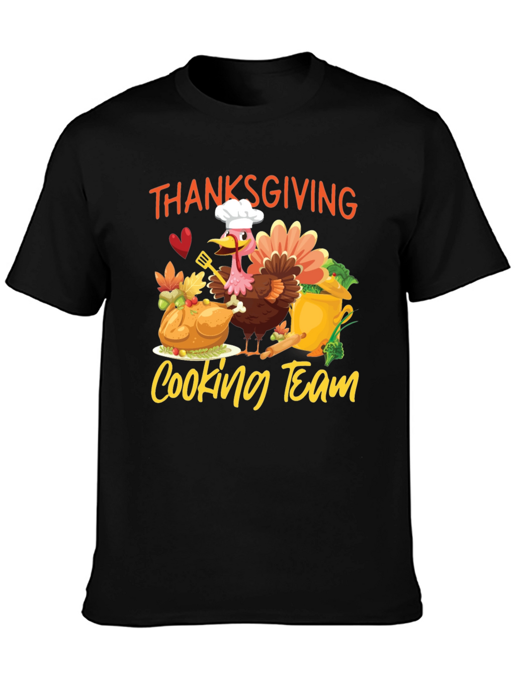 Thanksgiving Cooking Team Black T-Shirt