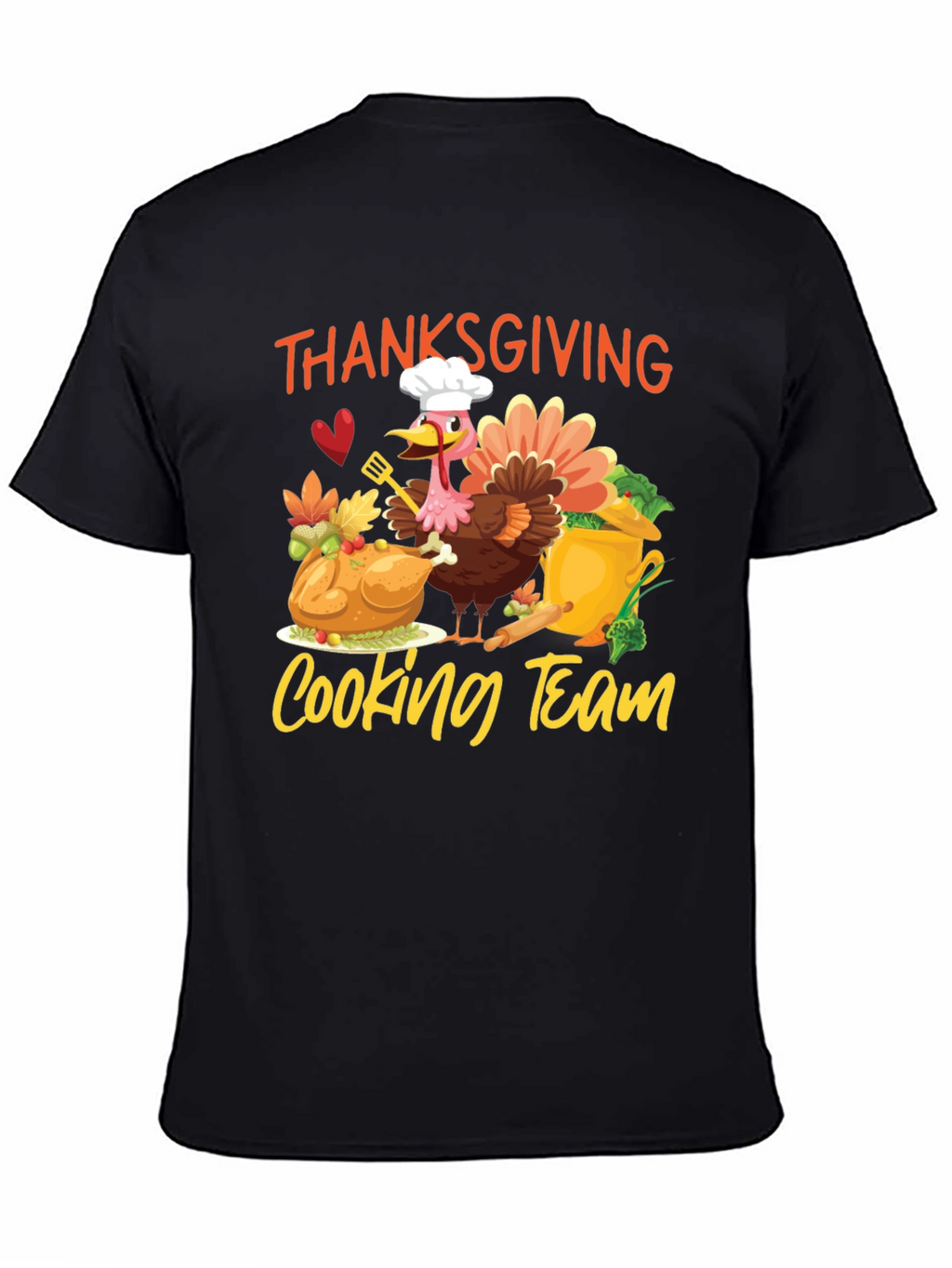 Thanksgiving Cooking Team Black T-Shirt