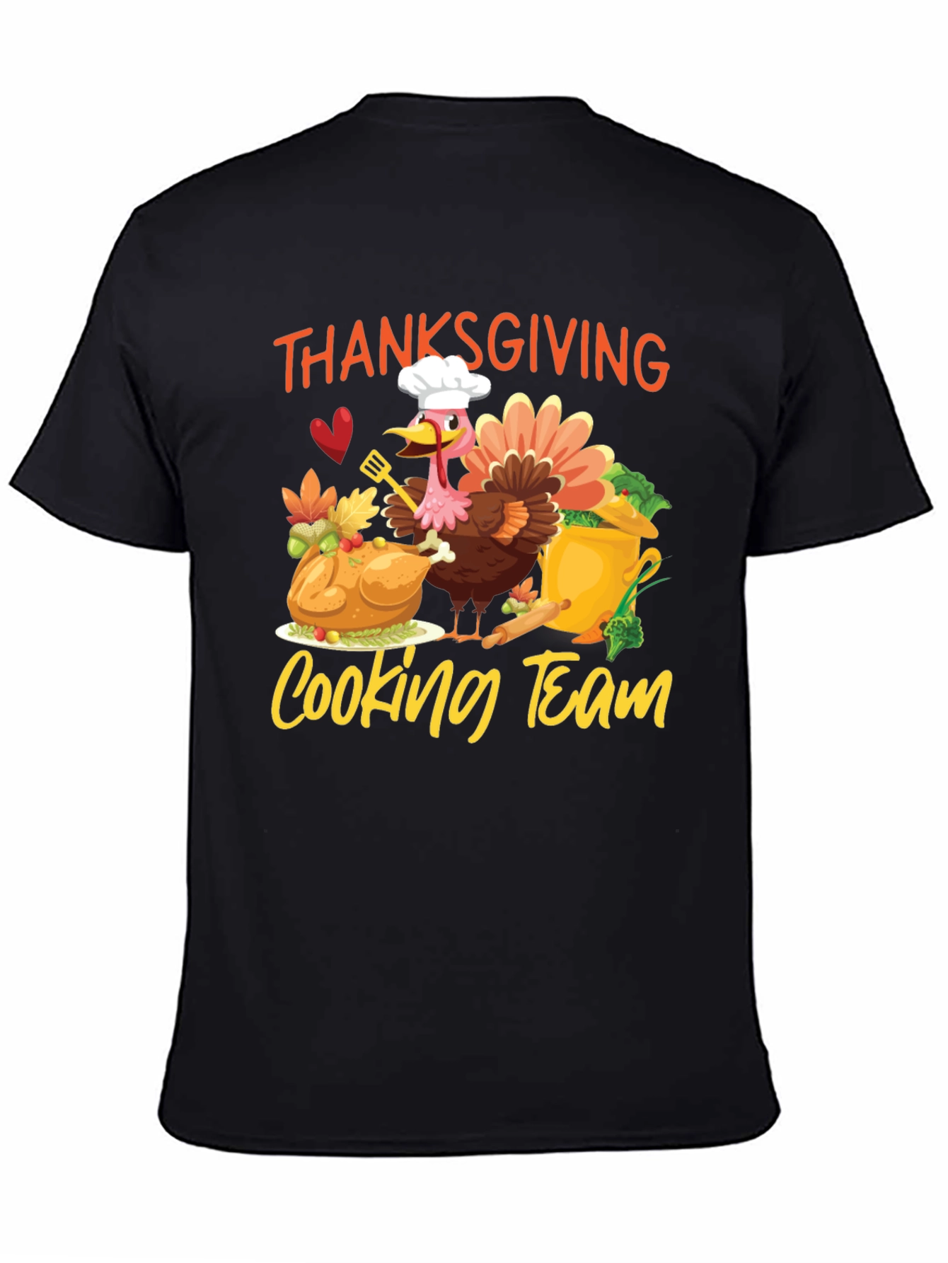 Thanksgiving Cooking Team Black T-Shirt