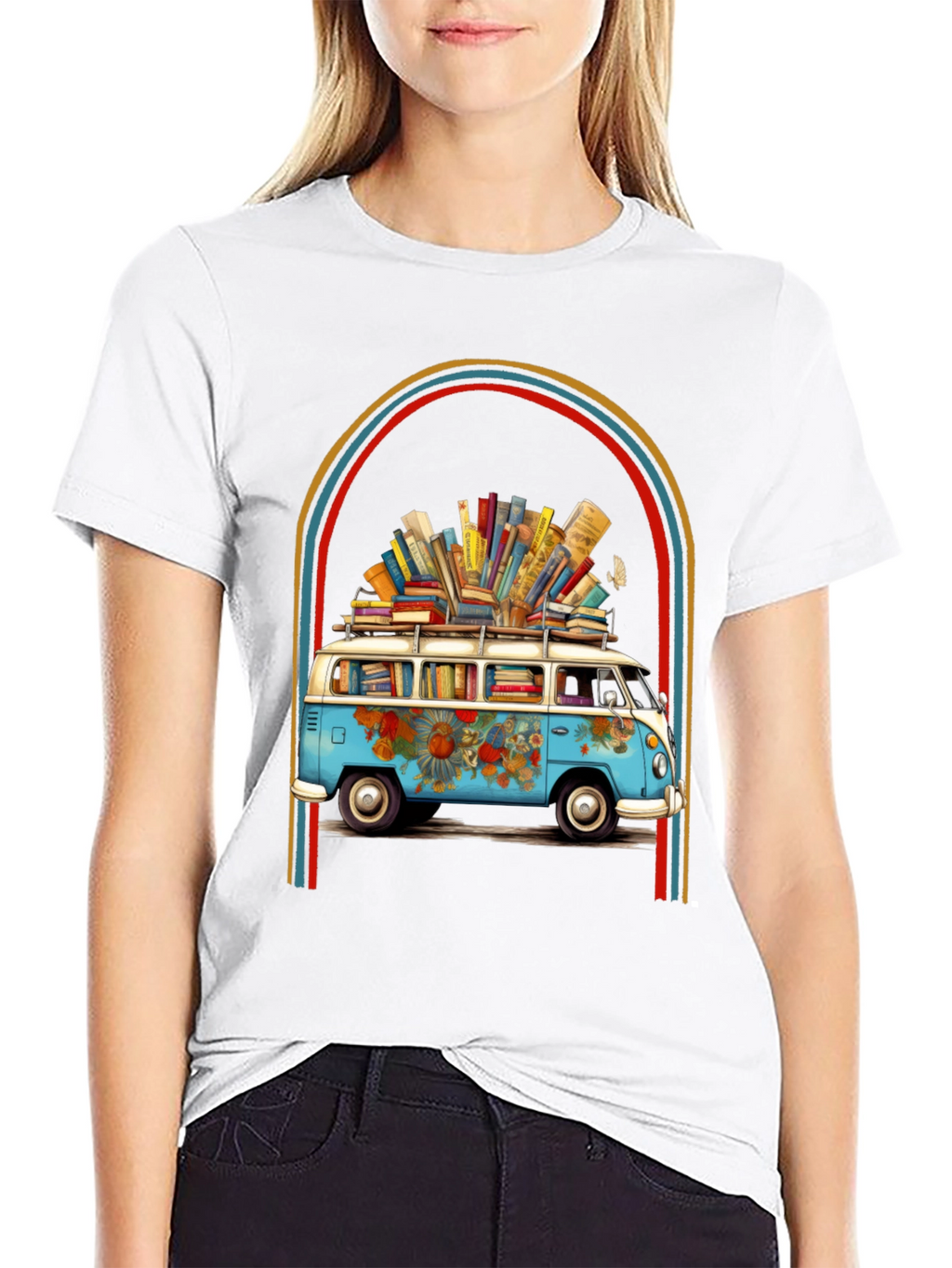 Book Lover Retro Van Graphic Tee