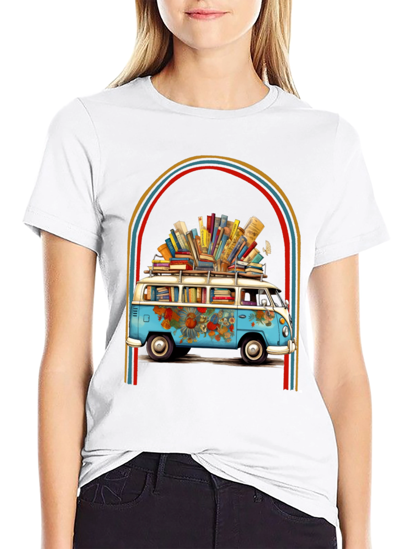 Book Lover Retro Van Graphic Tee