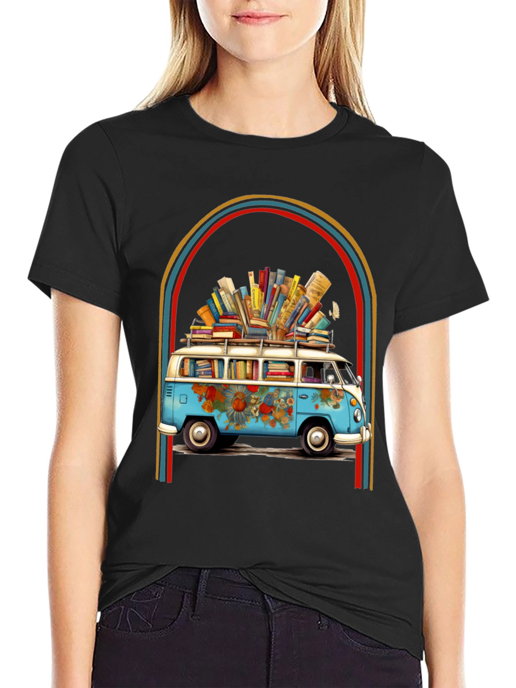 Book Lover Retro Van Graphic Tee