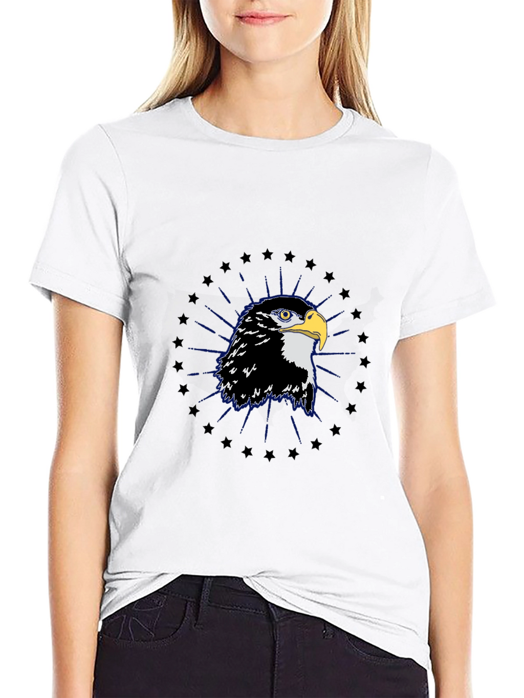 Eagle Graphic Tee - Black Cotton Blend